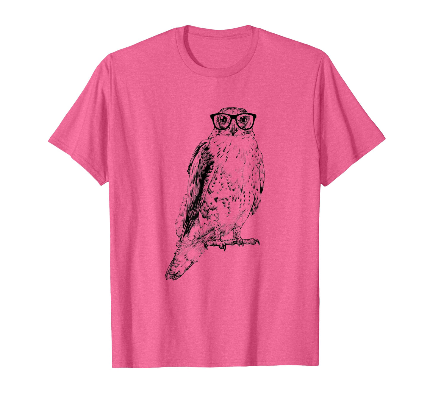 Hipster Hawk in Nerd Glasses Bird Animal T-Shirt