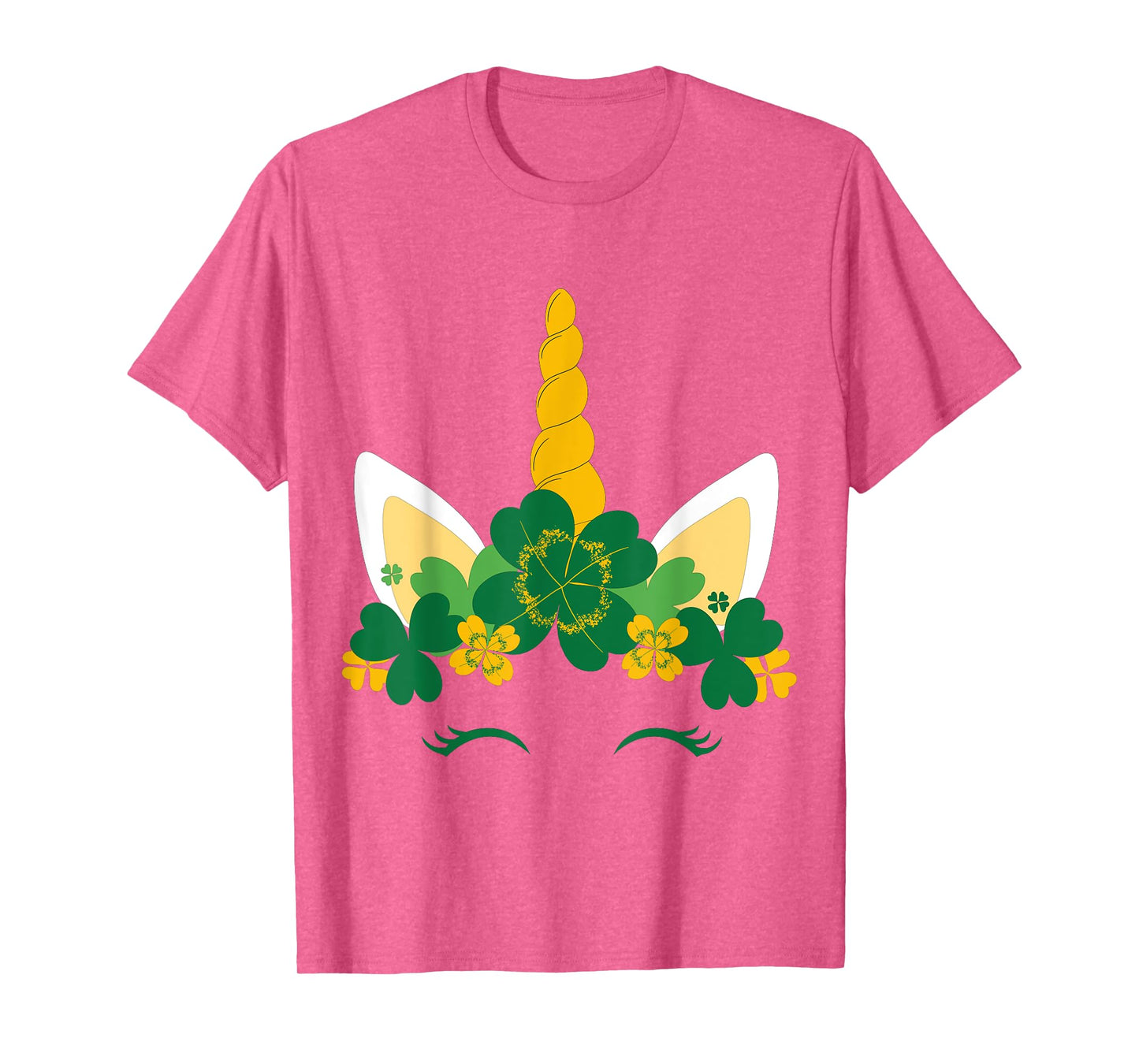 Kids St Patricks Day Unicorn Face Shamrock Pattys Toddler T-Shirt