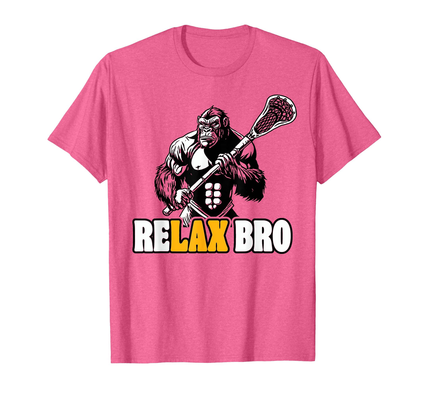 ReLax Bro Funny Gorilla Lacrosse Player Animal Lax T-Shirt