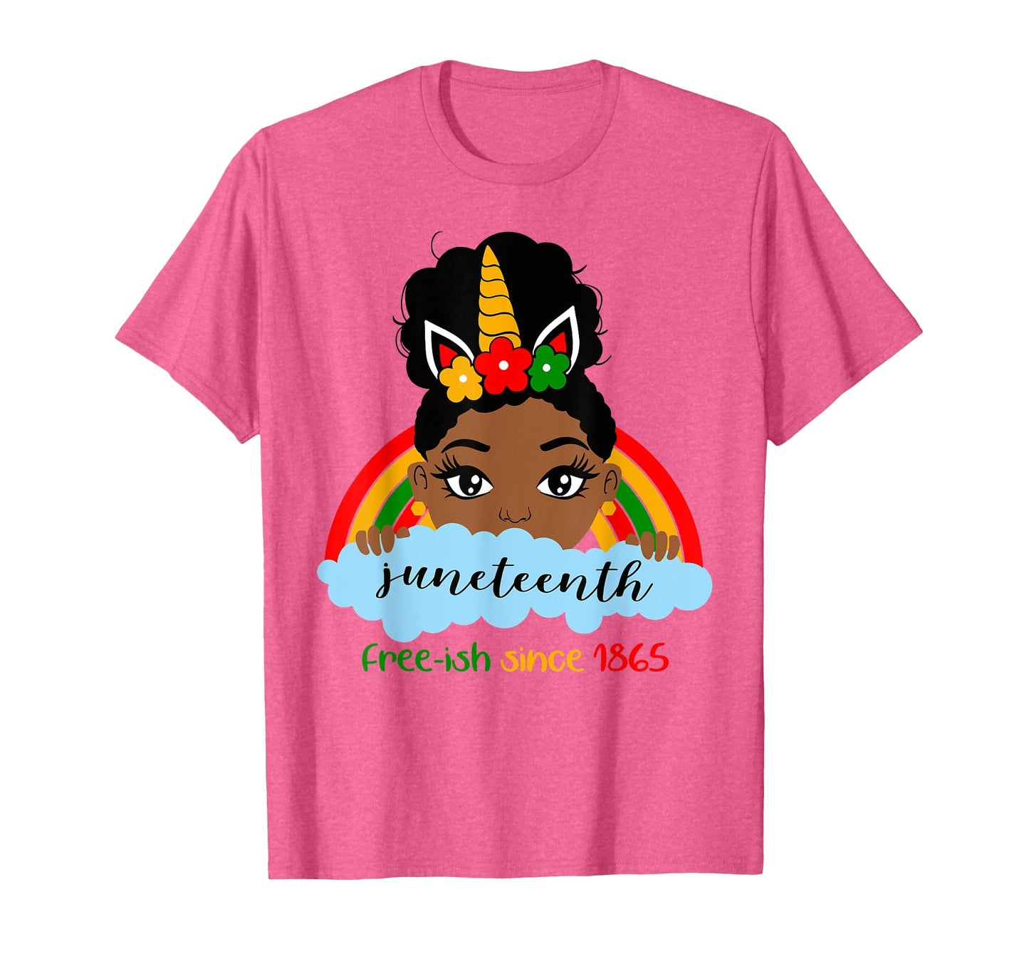 Juneteenth Unicorn Girl Little Princess Freeish since 1865 T-Shirt