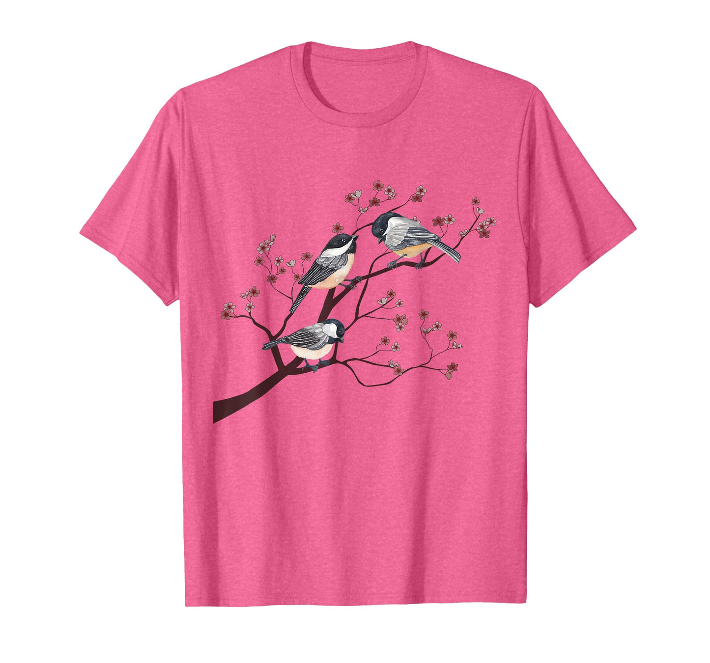 Bird Watching Nature Animal Vintage Blossom Chickadee T-Shirt