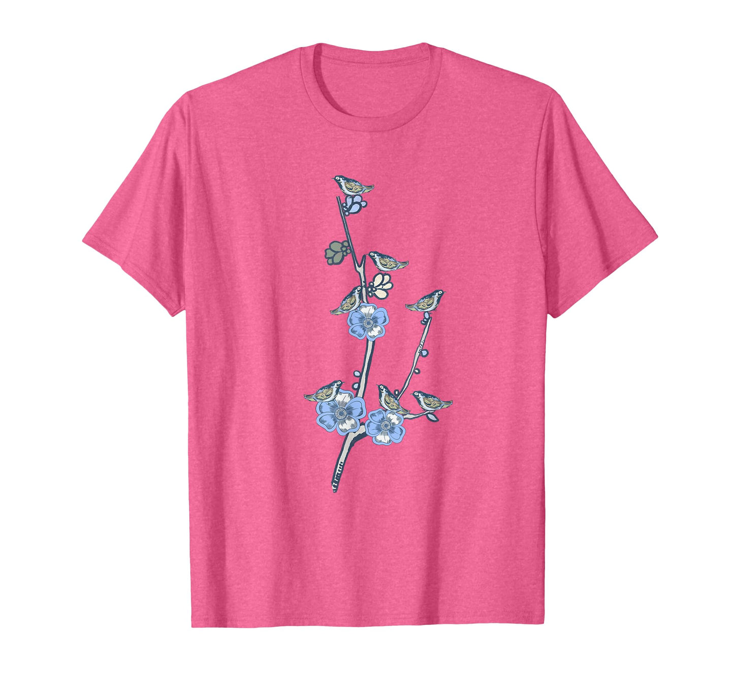 Chinoiserie Blue bird And flowers Chinoiserie Design T-Shirt