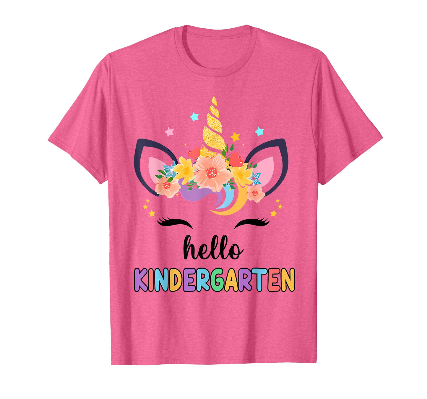 Hello Kindergarten Girl First Day Back School Unicorn Kids T-Shirt