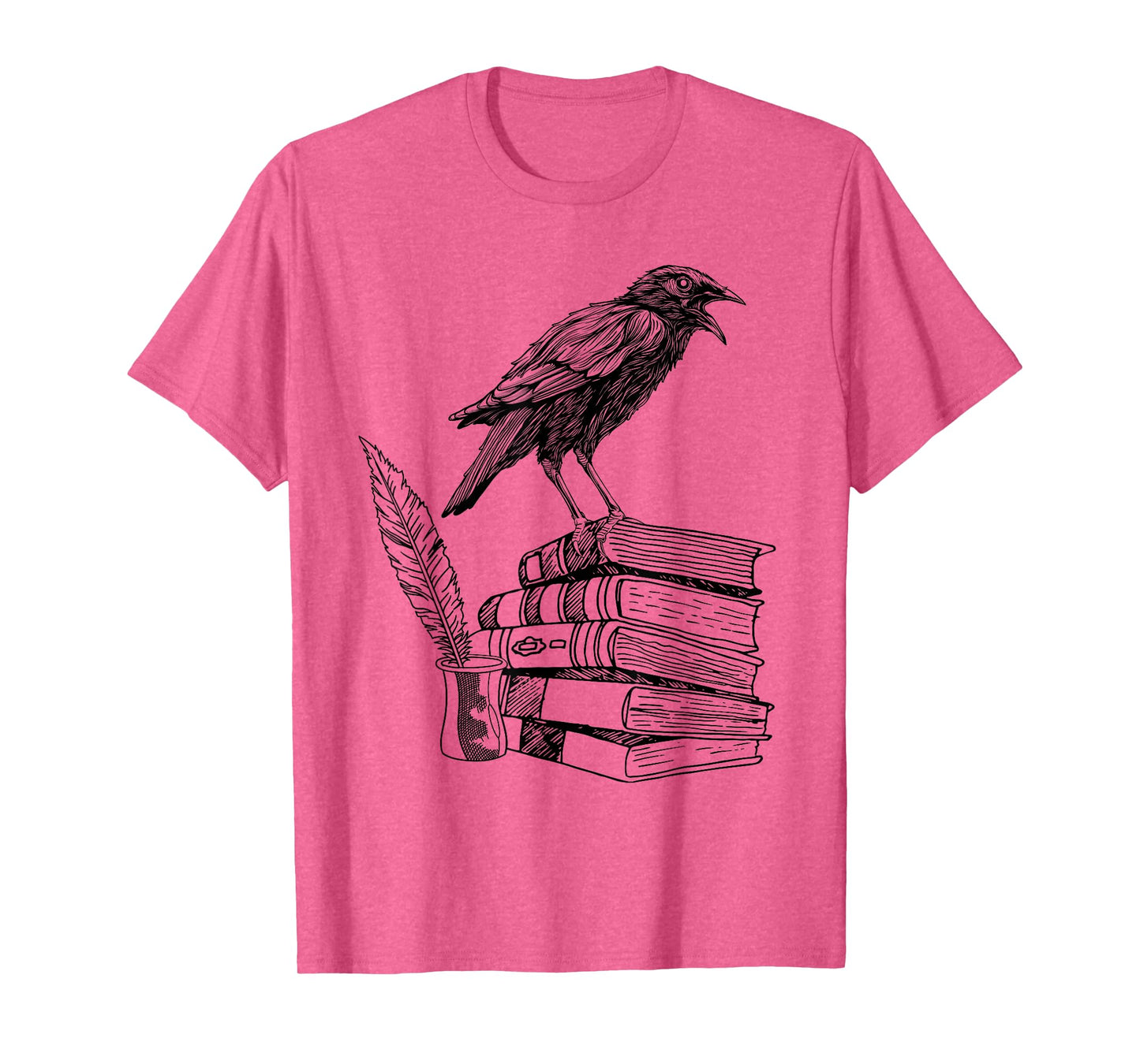 Dark Academia Aesthetic Raven Crow On Old Vintage Books T-Shirt