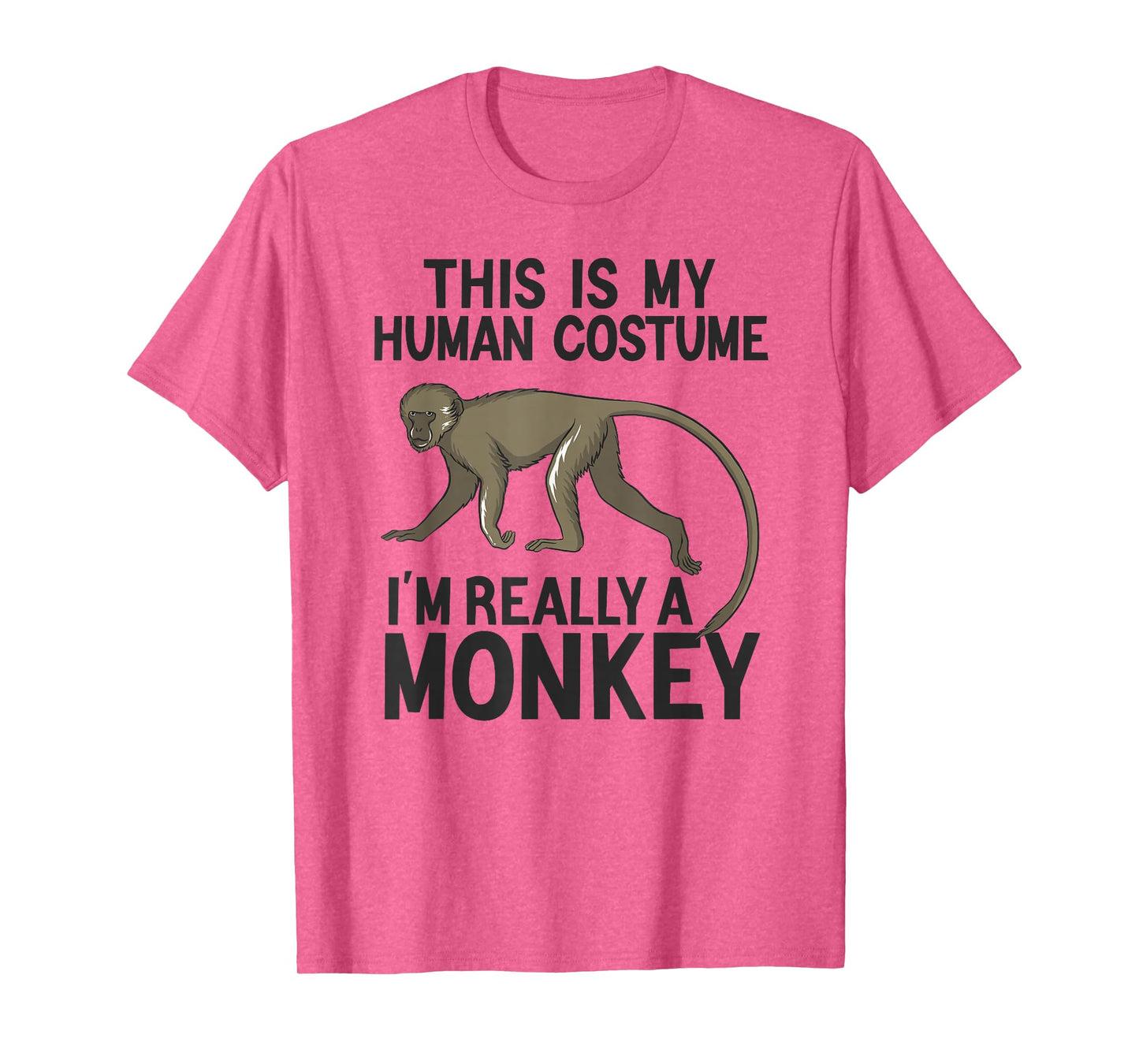 Simple Halloween Costumes for Men Women Funny Monkey Costume T-Shirt