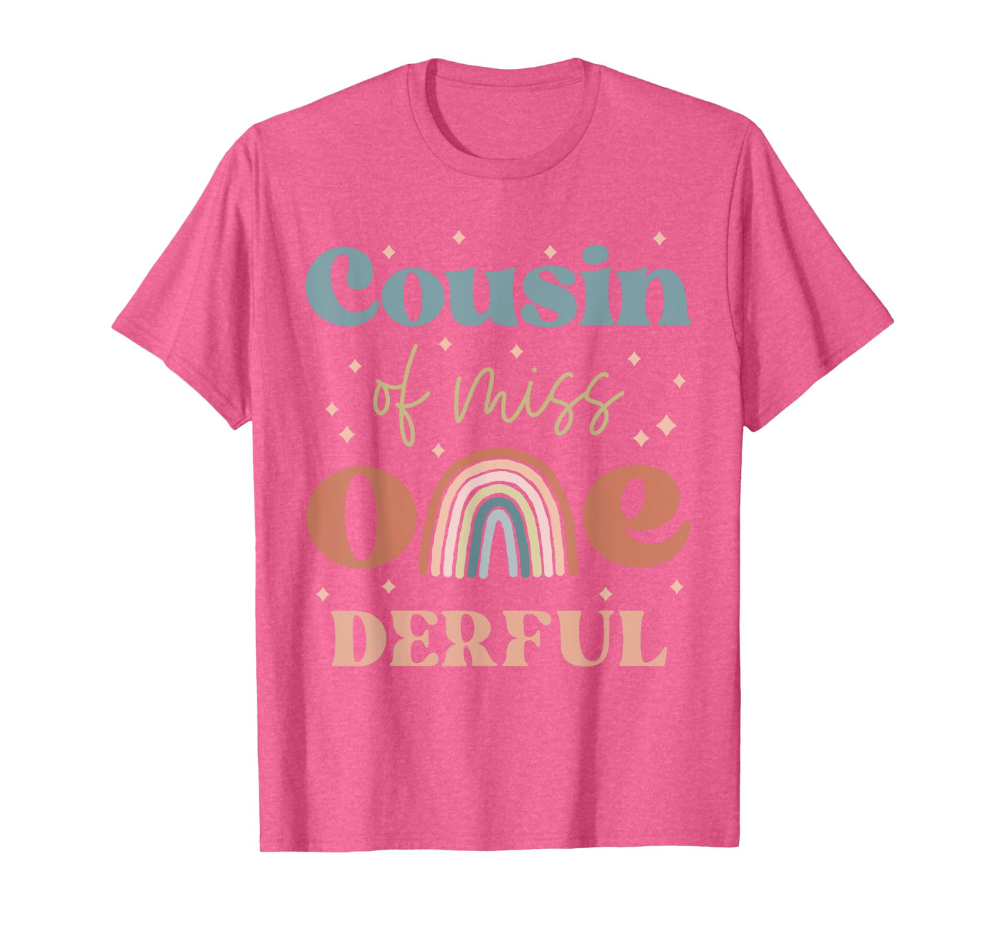 Cousin of Miss Onederful Boho Rainbow First Birthday T-Shirt