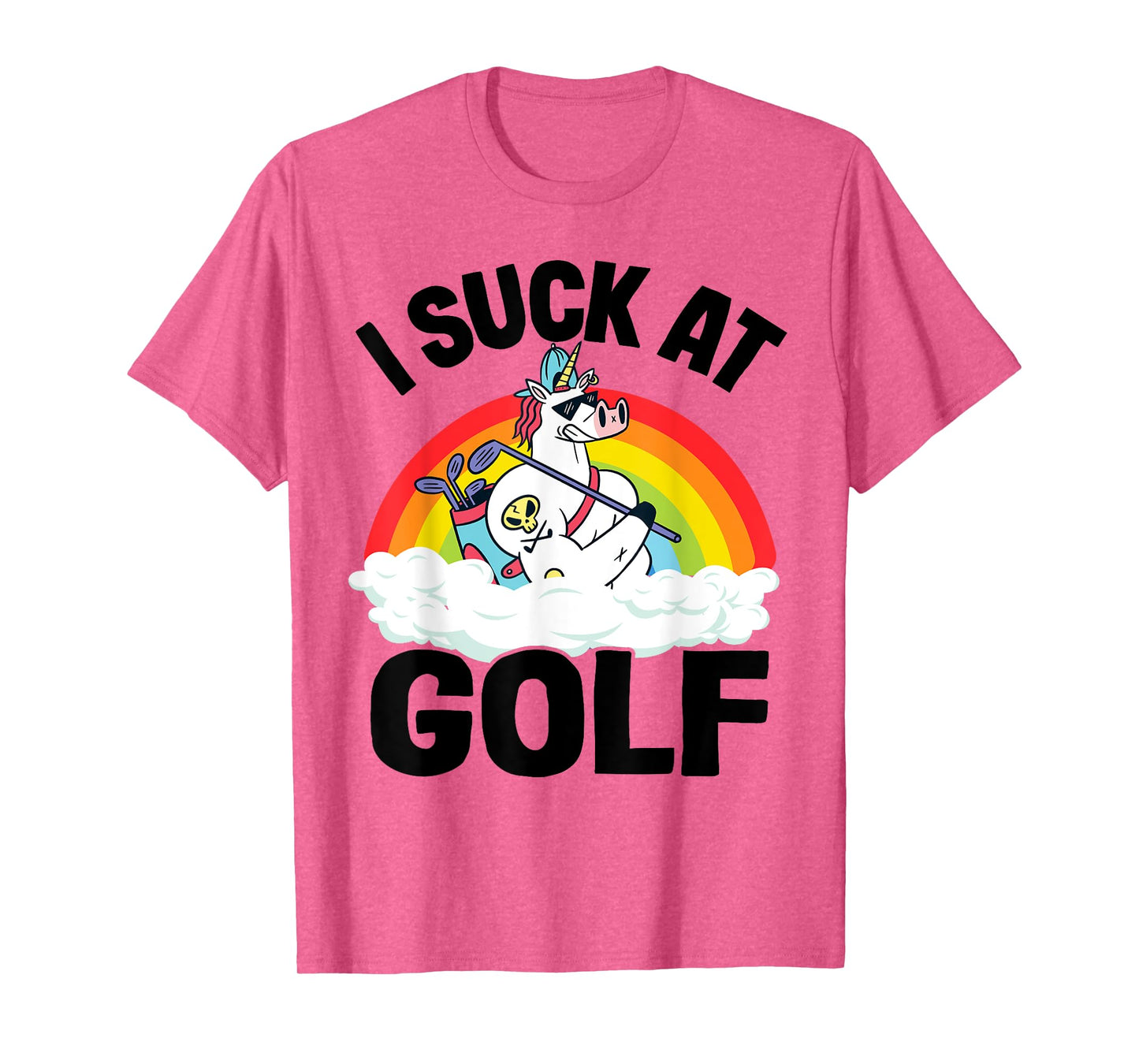 I Suck At Golf Funny Golf Loser Unicorn Sarcastic Golfing T-Shirt