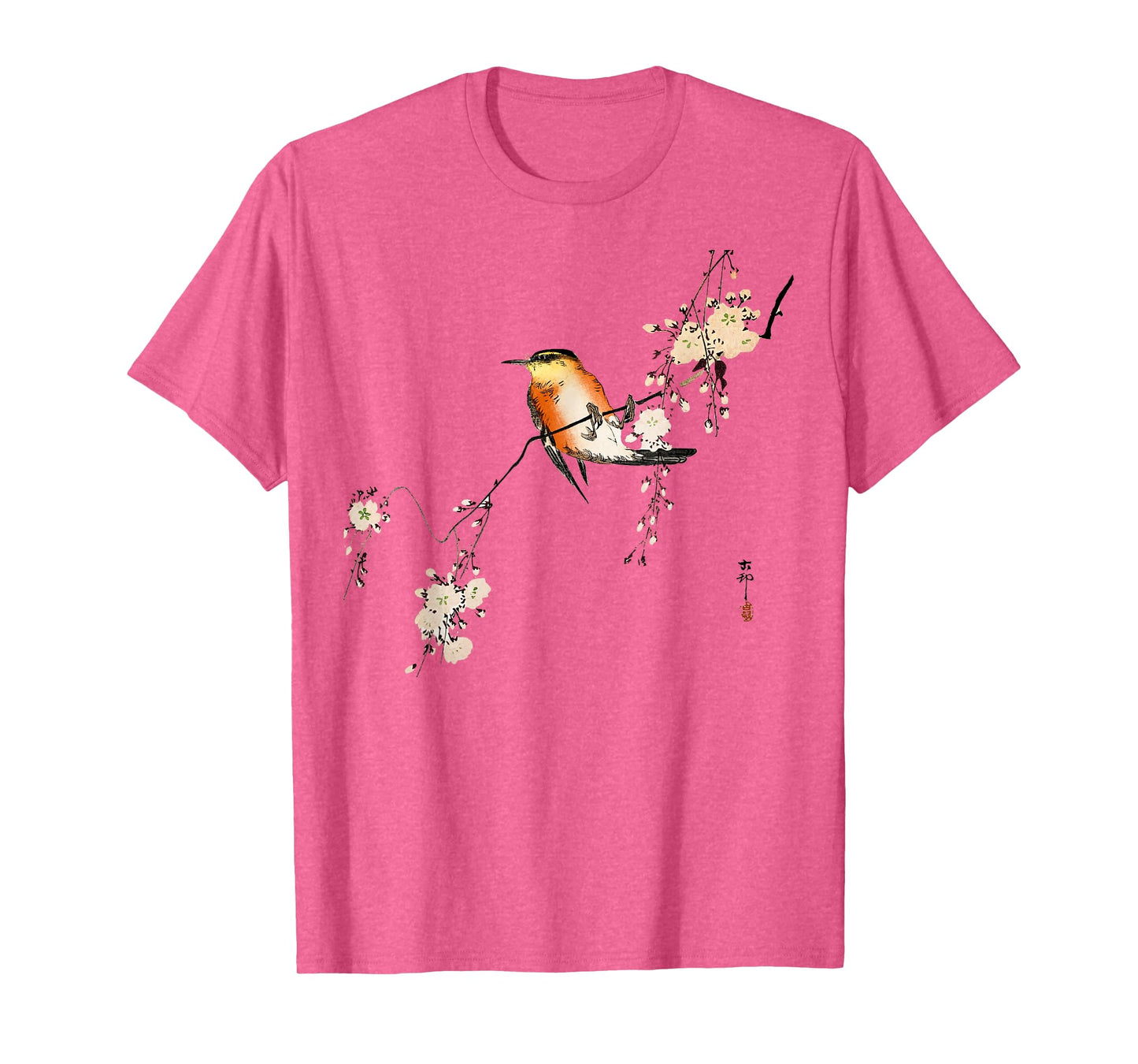 Japanese art style Vintage Ukiyo-e Red bird Cherry blossoms T-Shirt