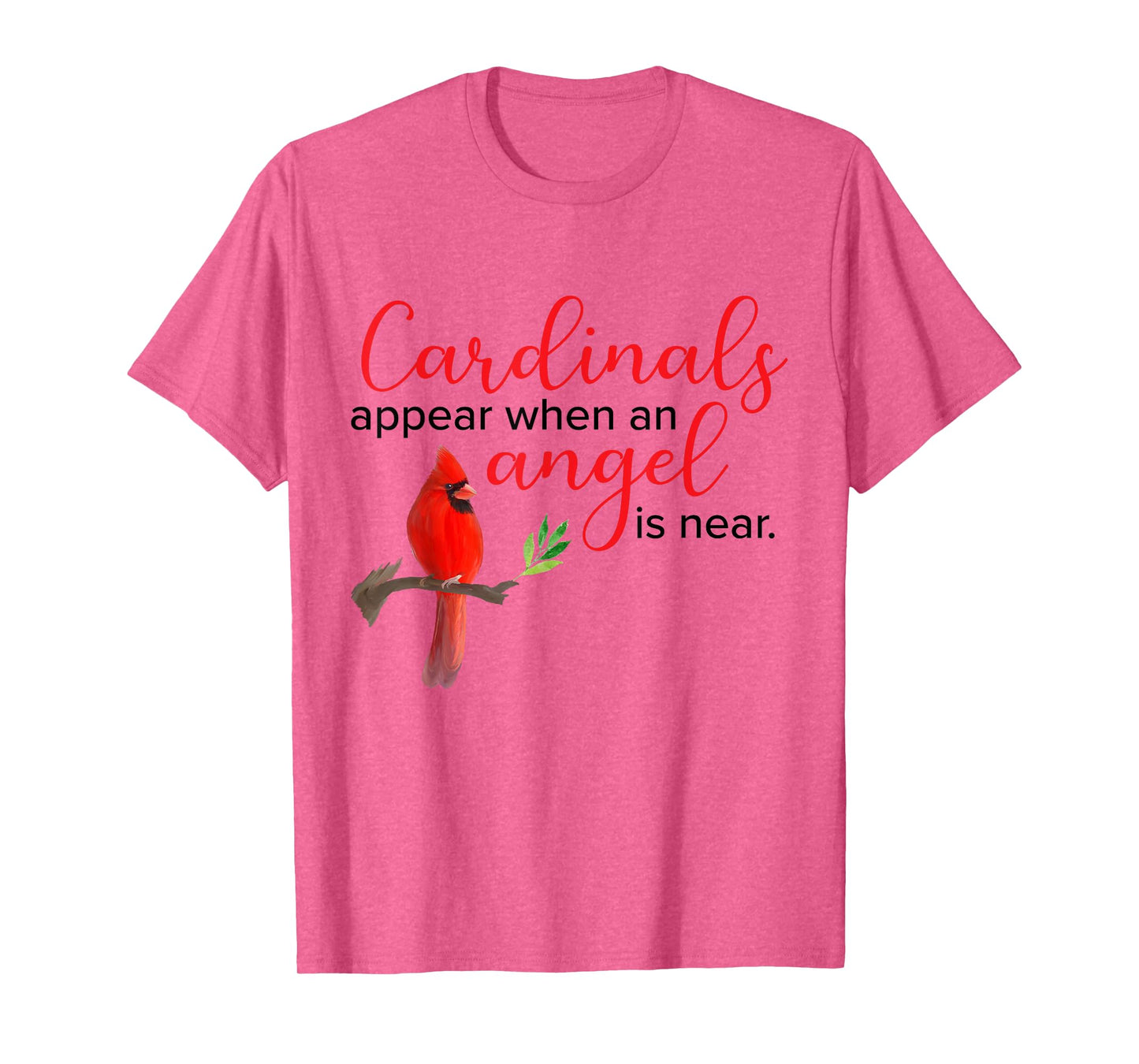 Red Cardinal Bird Angel Memorial Love Design T-Shirt