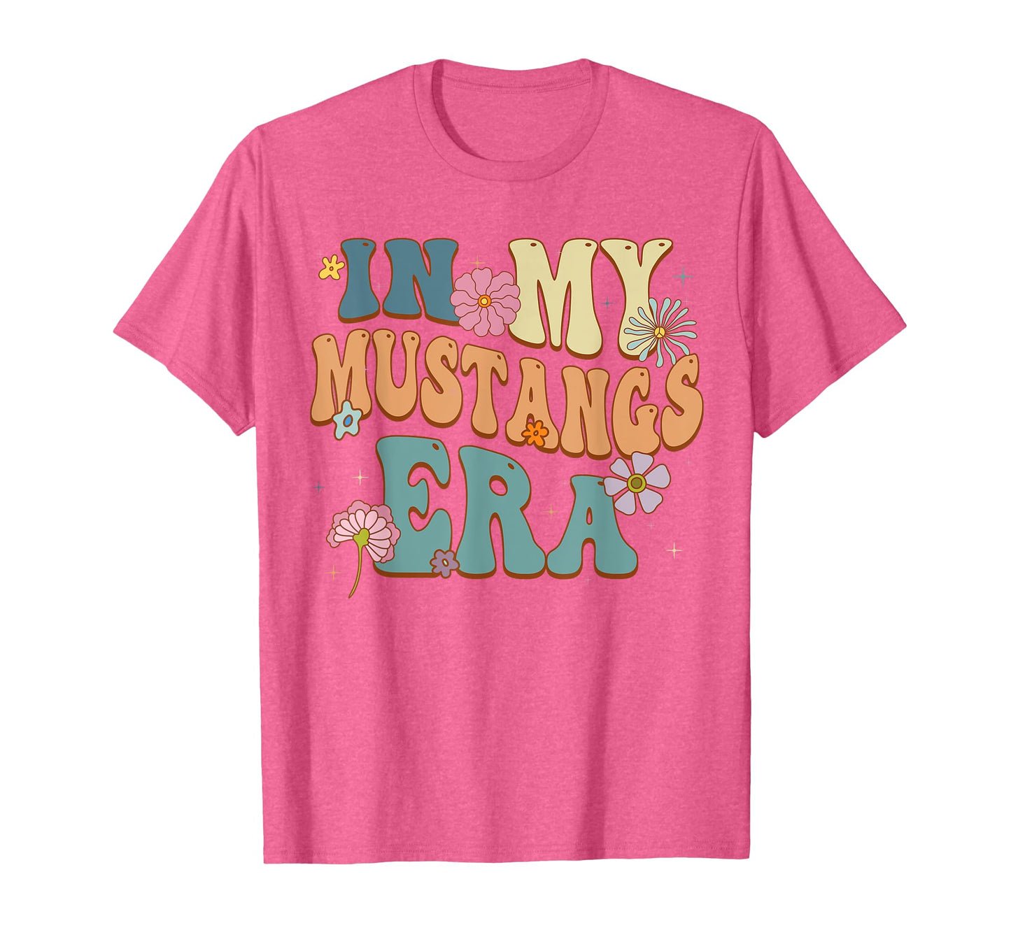In My Mustangs Era Back to School Spirit Game Retro Groovy T-Shirt