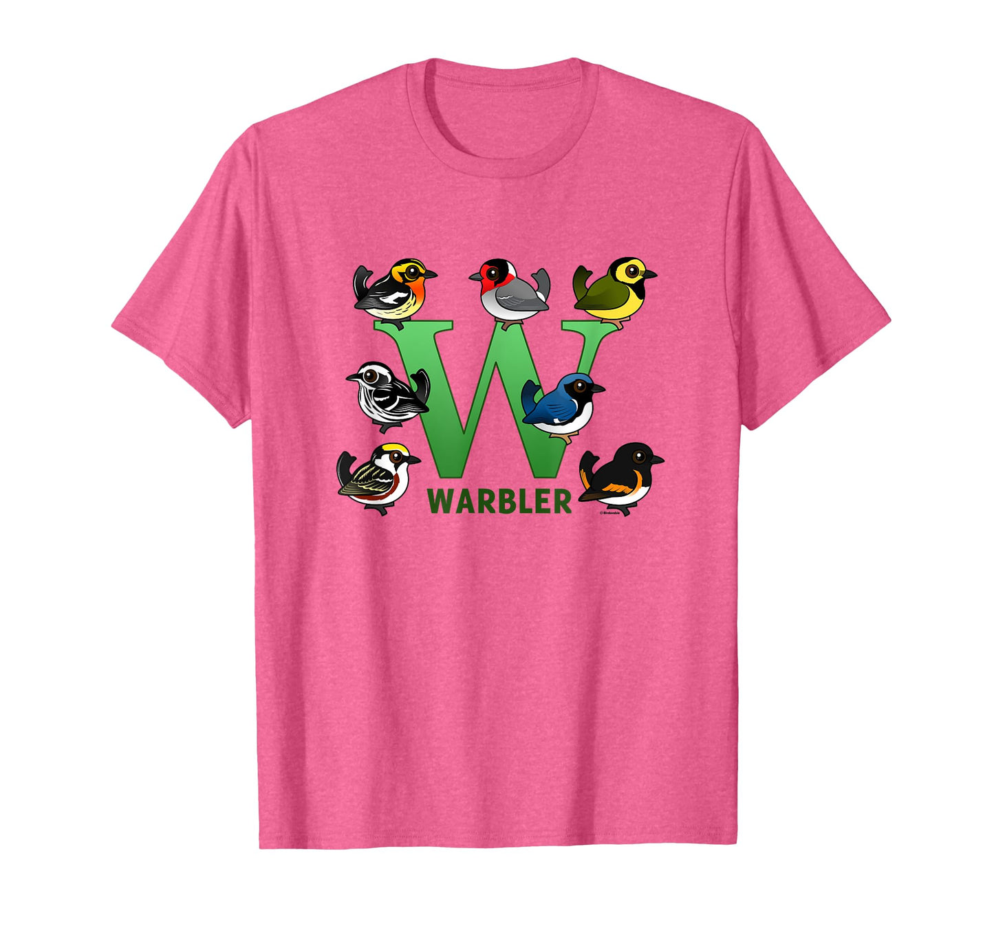 W is for Warbler Cute Cartoon Bird Alphabet Birder Gift Idea T-Shirt