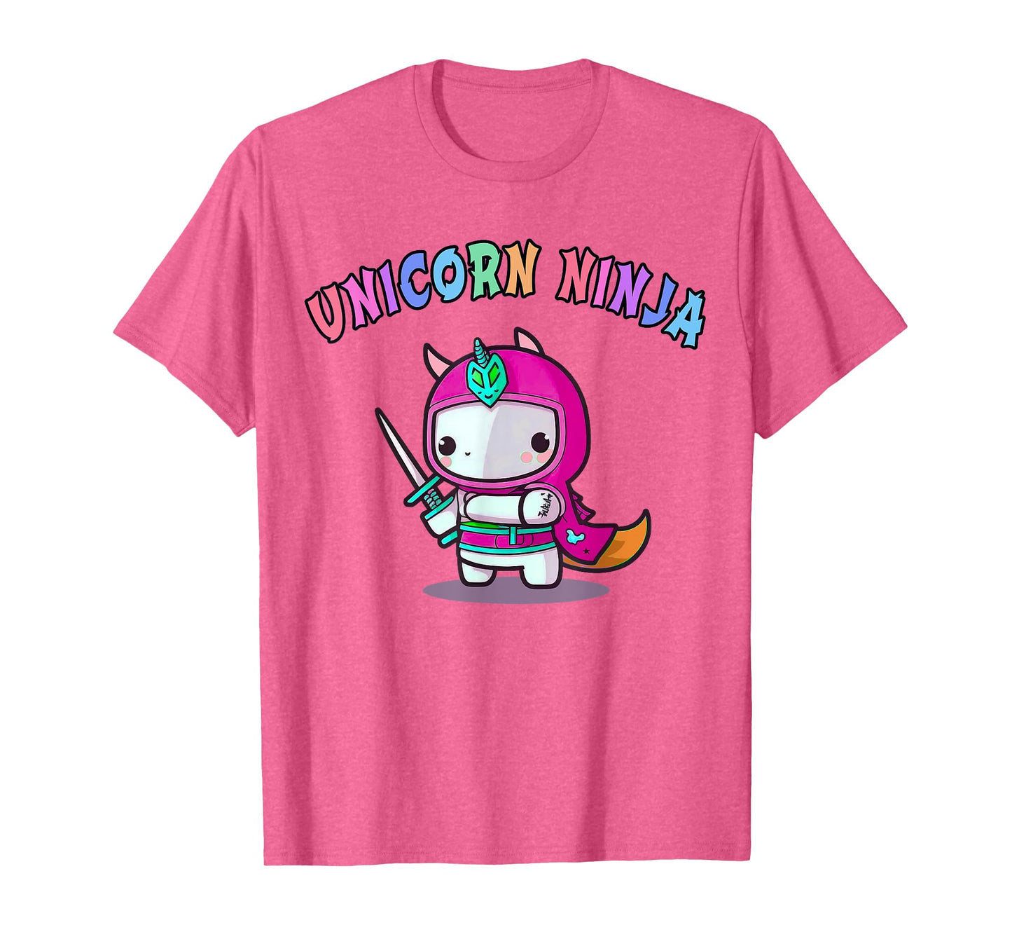 Funny UNICORN NINJA Girl Team Princess Birthday Crew Pink T-Shirt