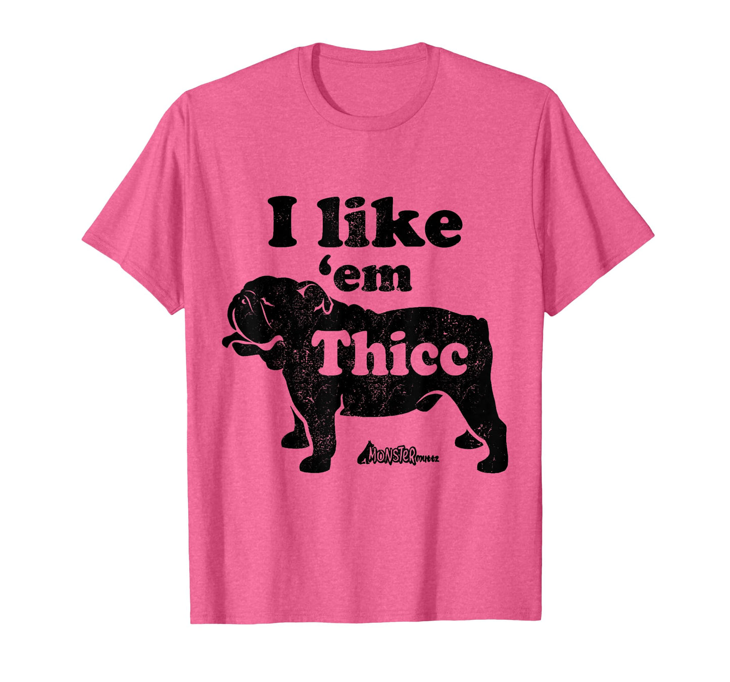Funny English Bulldog I Like Em Thicc Dog Silhouette T-Shirt for Men Women Girls Kids