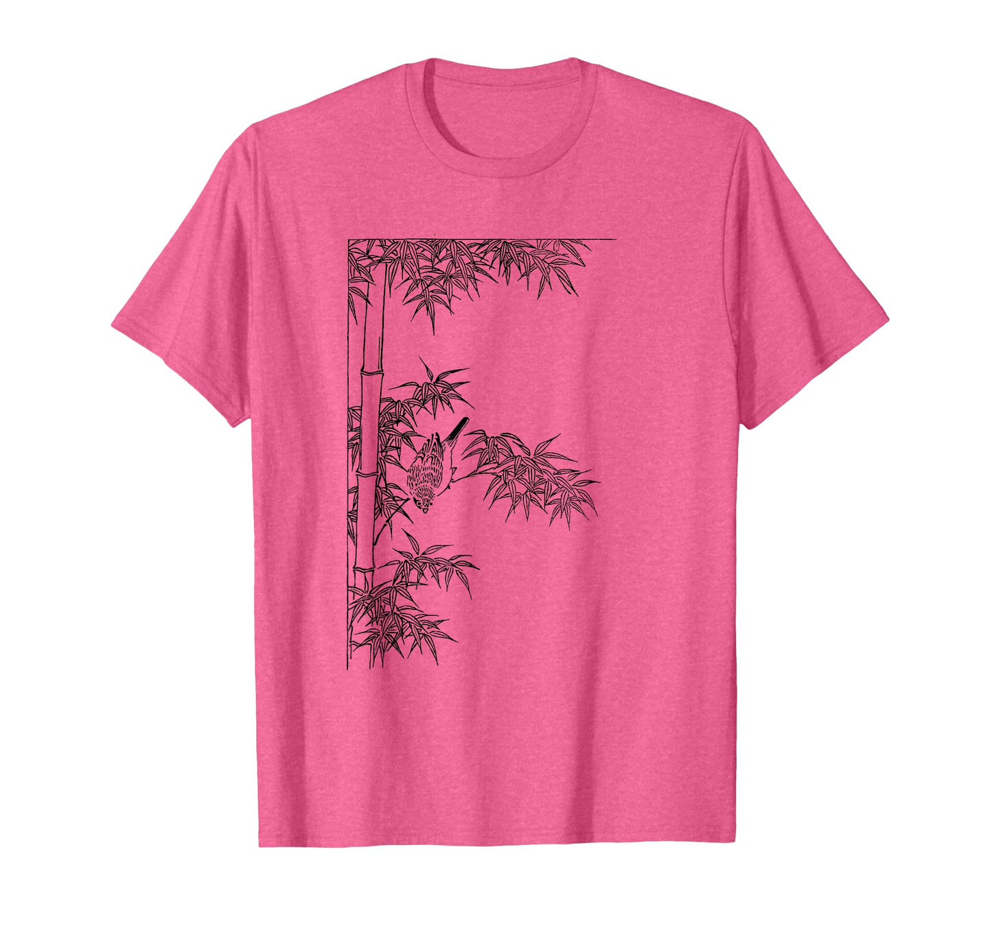 Picture of bamboo t-shirt - bamboo plant with a bird T-Shirt