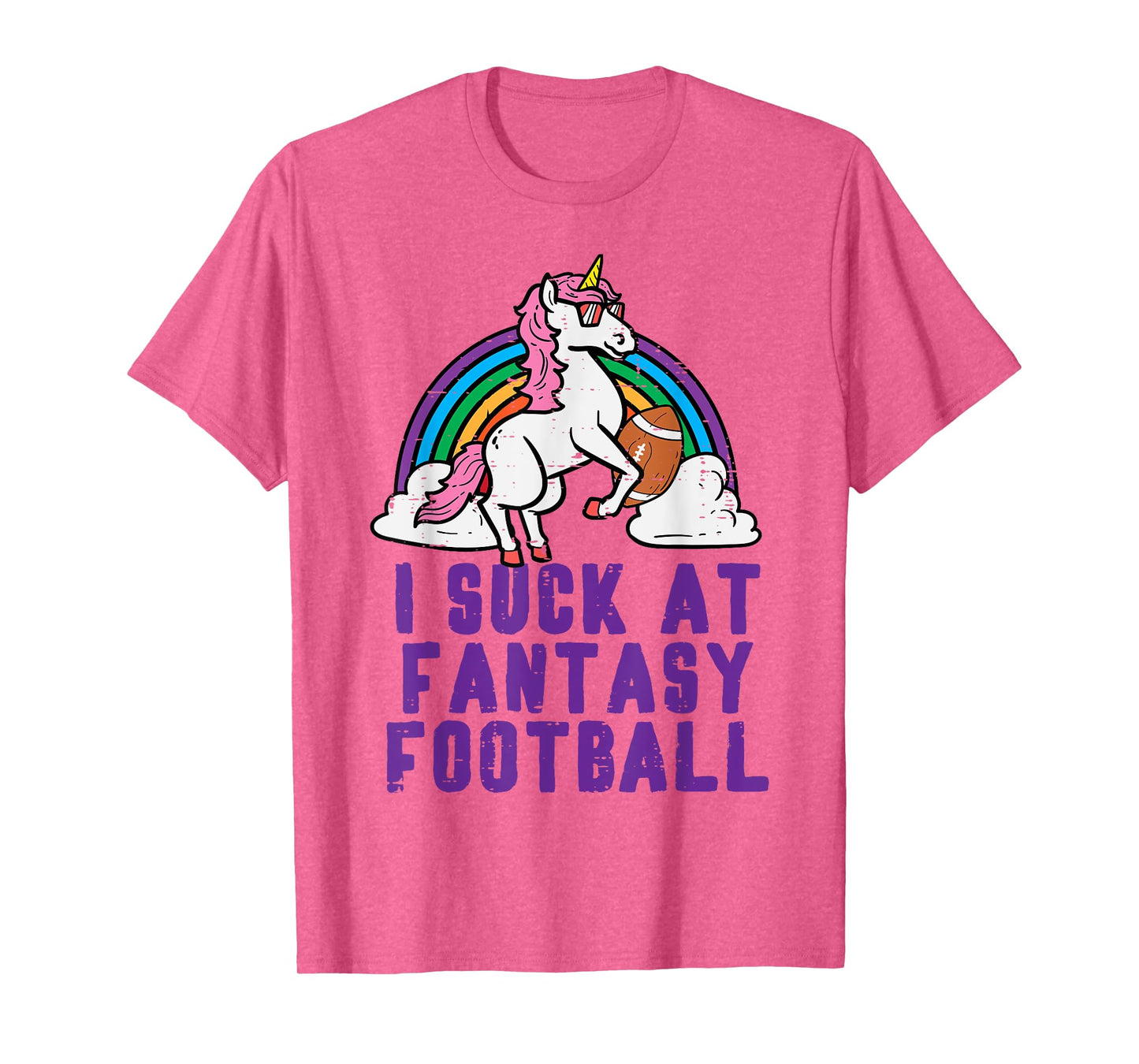 Funny Pink Fantasy Football Loser Shirt Unicorn Men T-Shirt