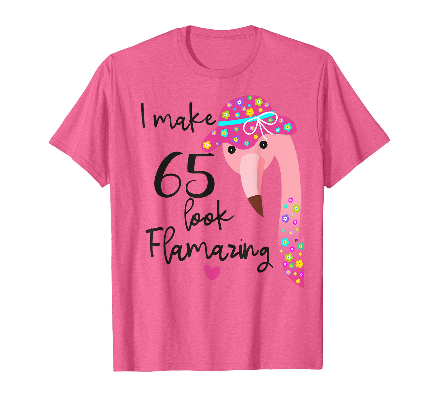 Womens Funny Flamingo 65th Birthday T-Shirt 65 Years Old T-Shirt