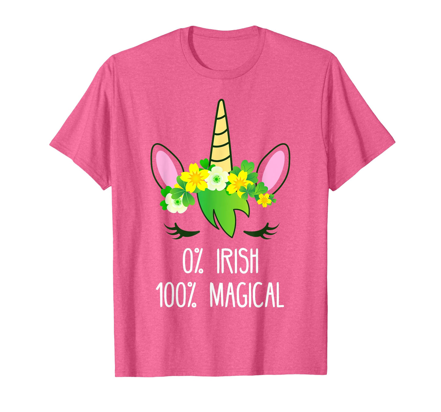 St. Patrick's Day Unicorn Face 0% Irish Shirt Lepricorn