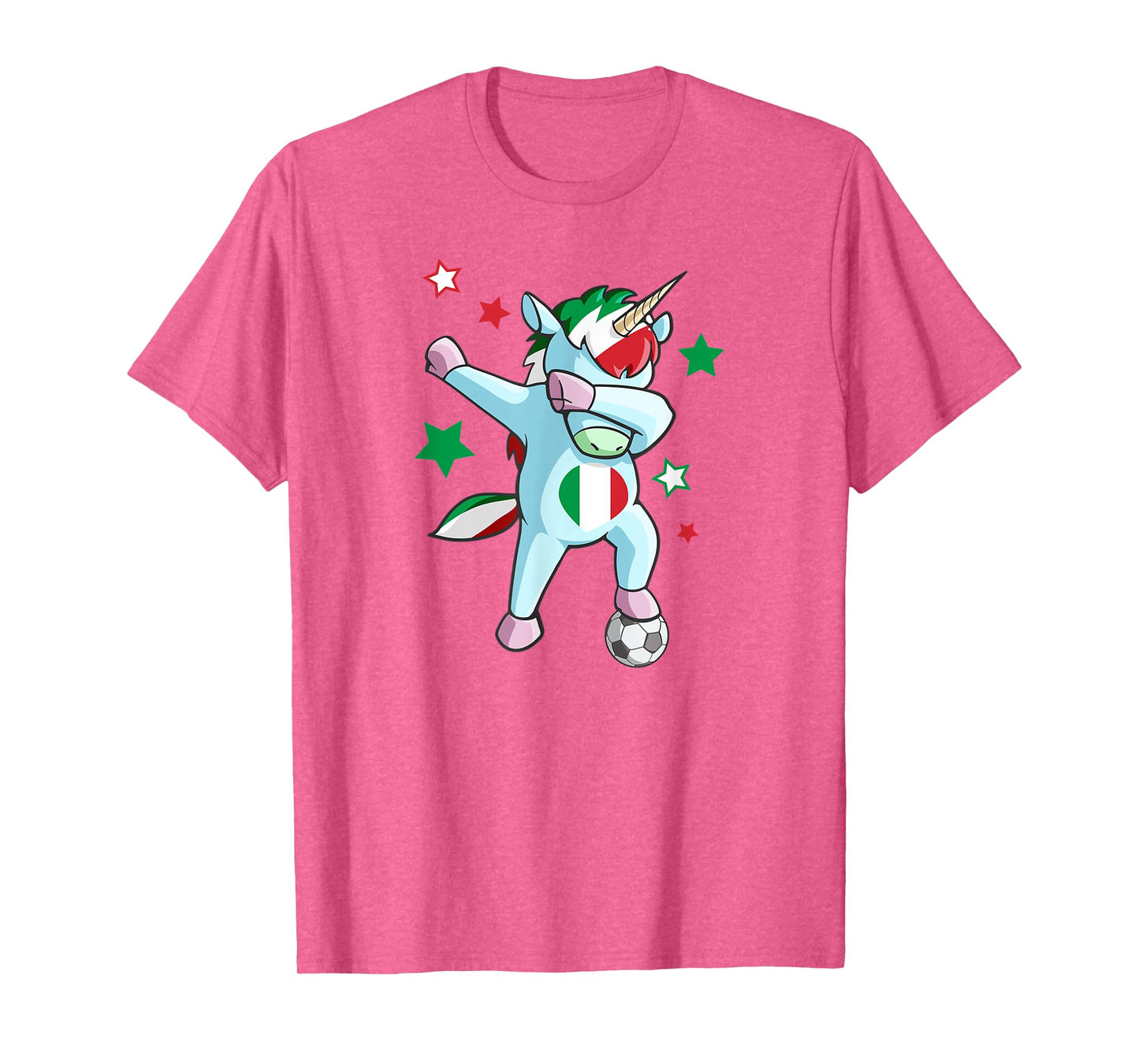 Dabbing Unicorn World Soccer Support Italy Shirt for Girls T-Shirt