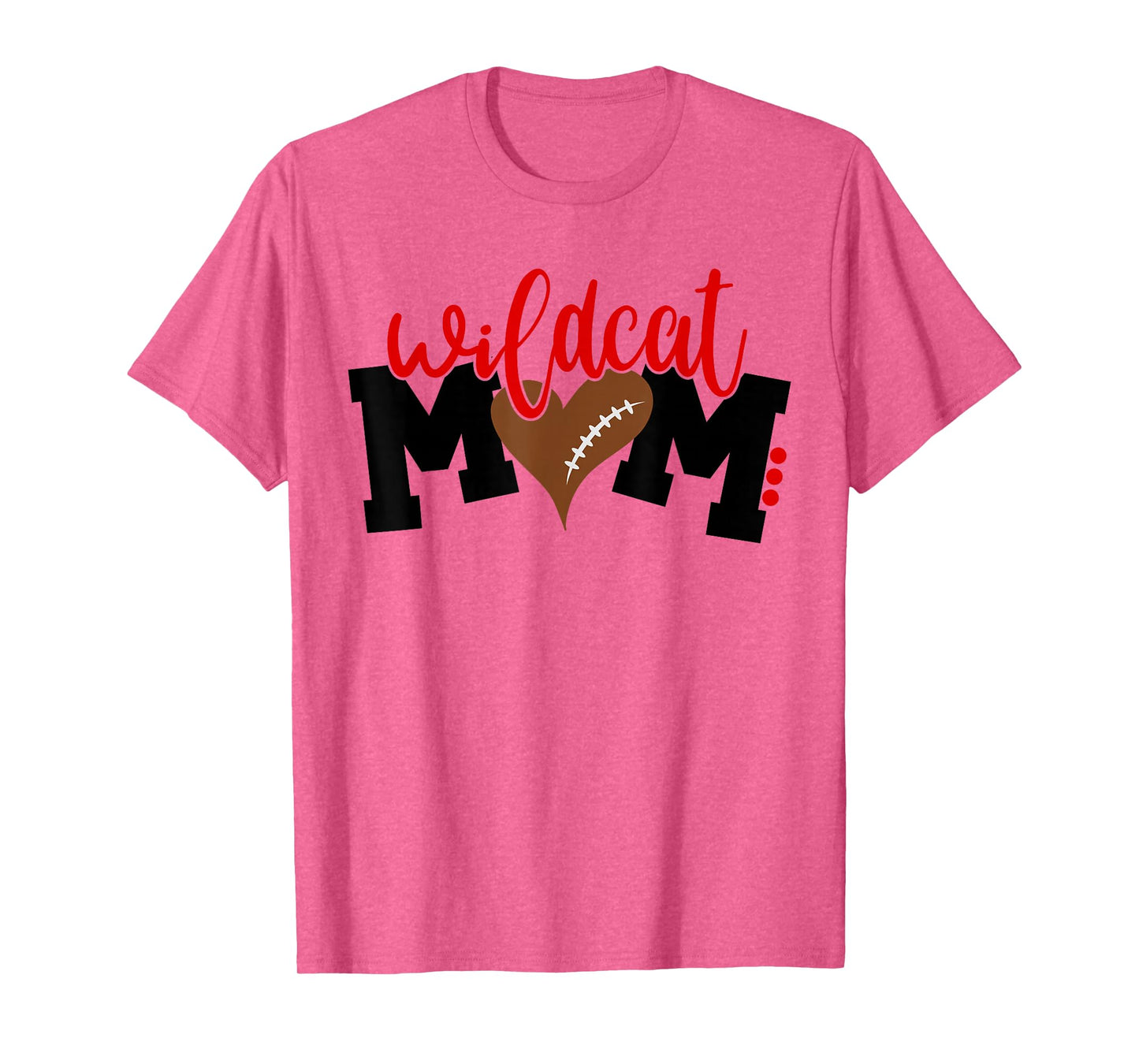 Wildcat Football Mom, Heart Football Men Women T-Shirt