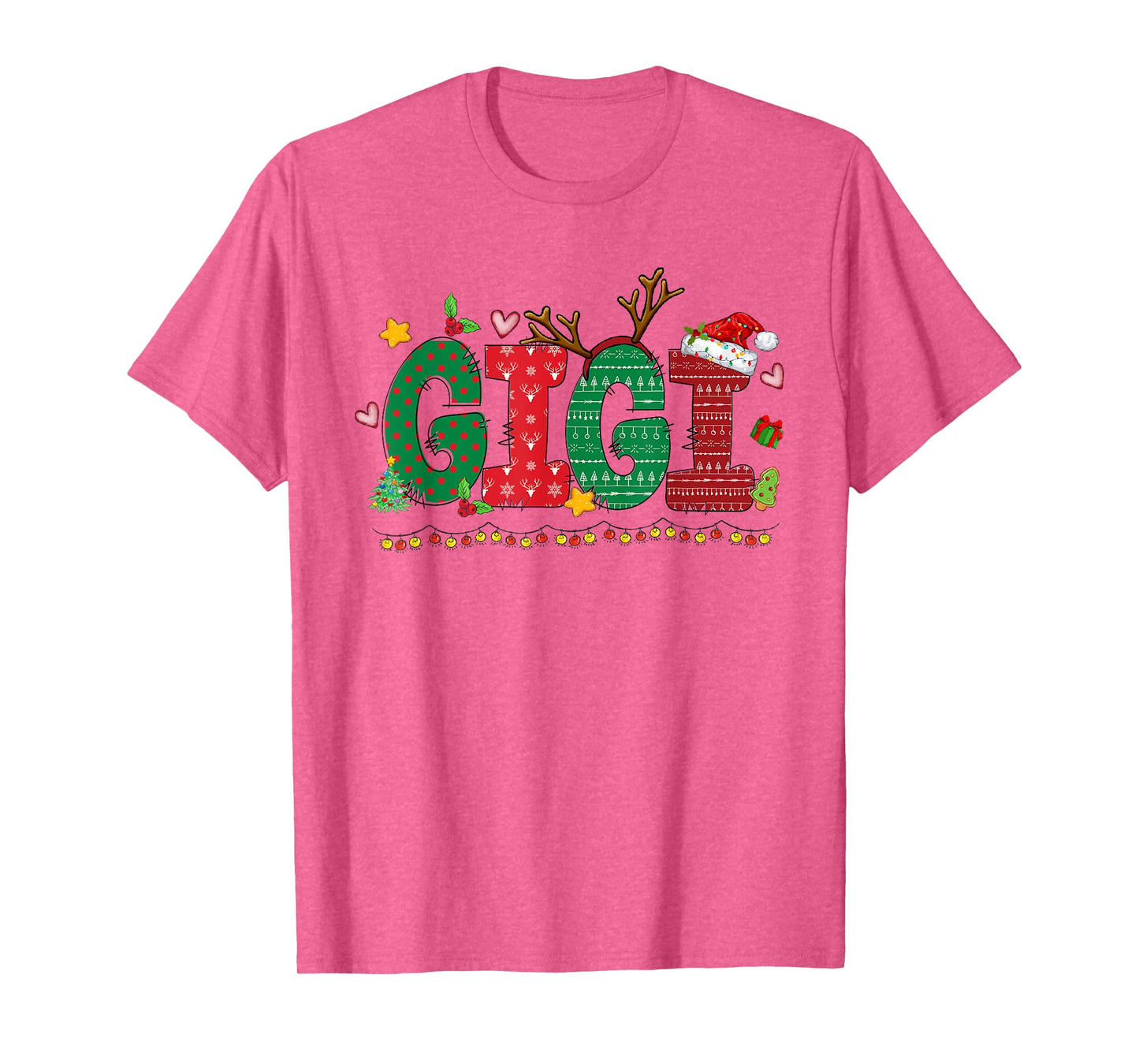 Gigi Claus Christmas Lights Pajama Family Matching T-Shirt