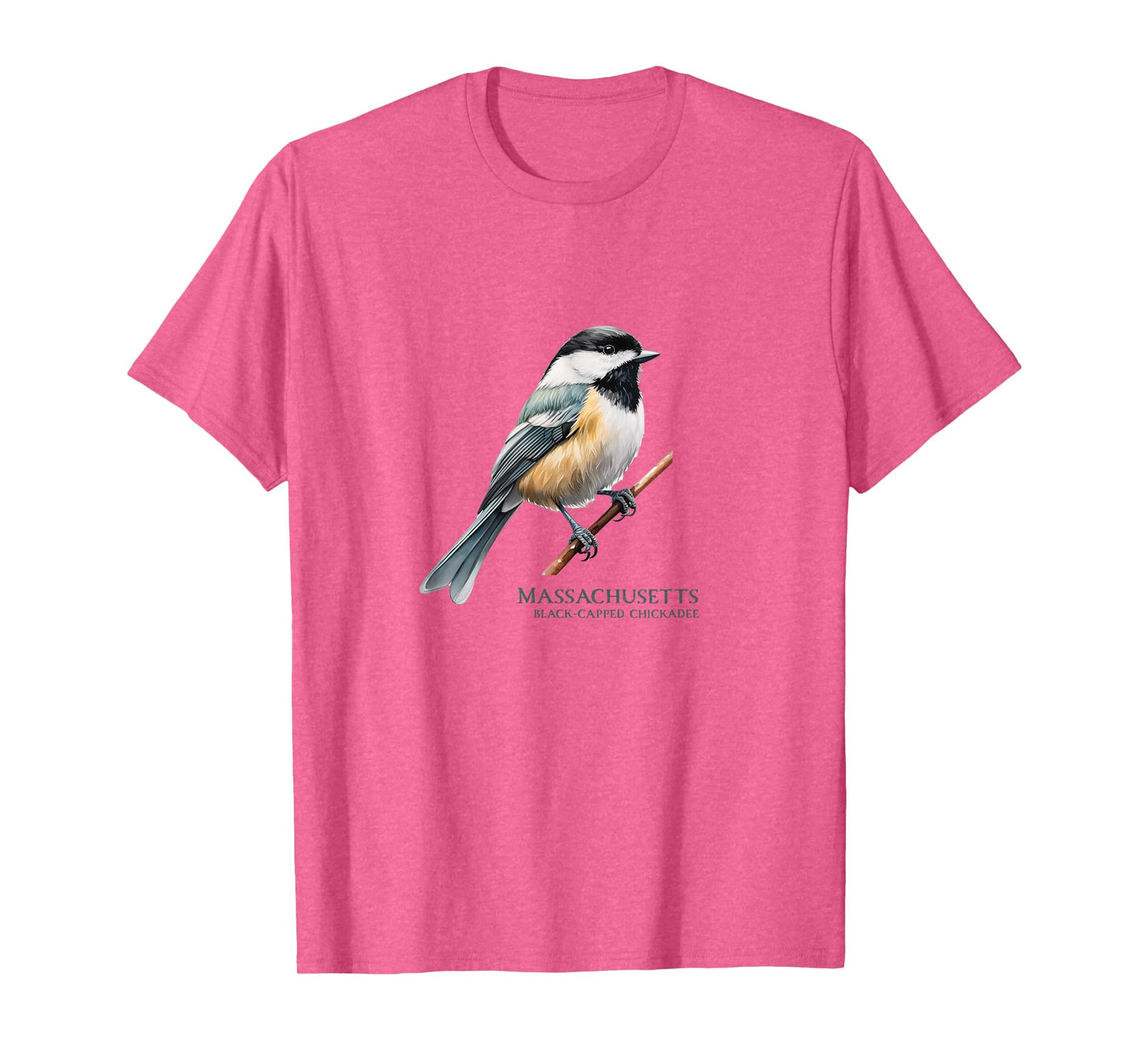 Black-Capped Chickadee State Bird of Massachusetts Songbird T-Shirt