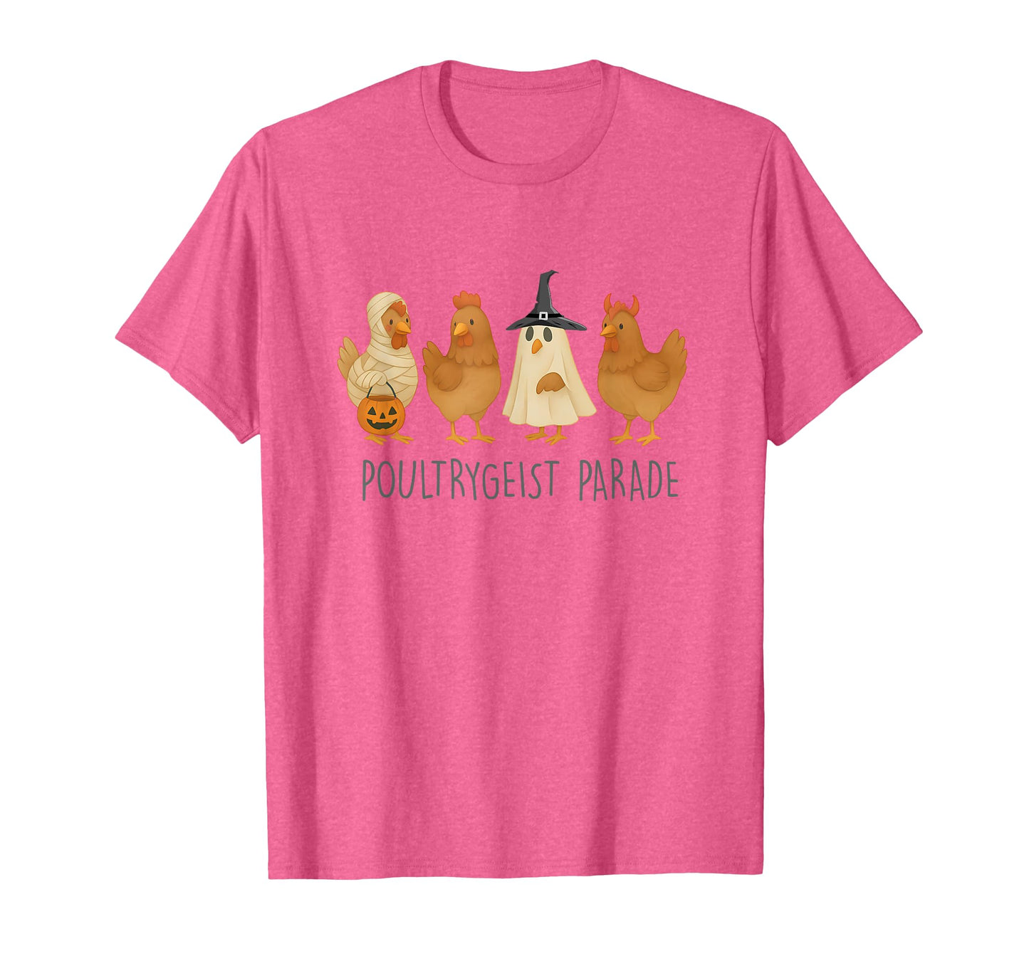 Funny Chicken Halloween, Spooky Chicken Poultrygeist Parade T-Shirt
