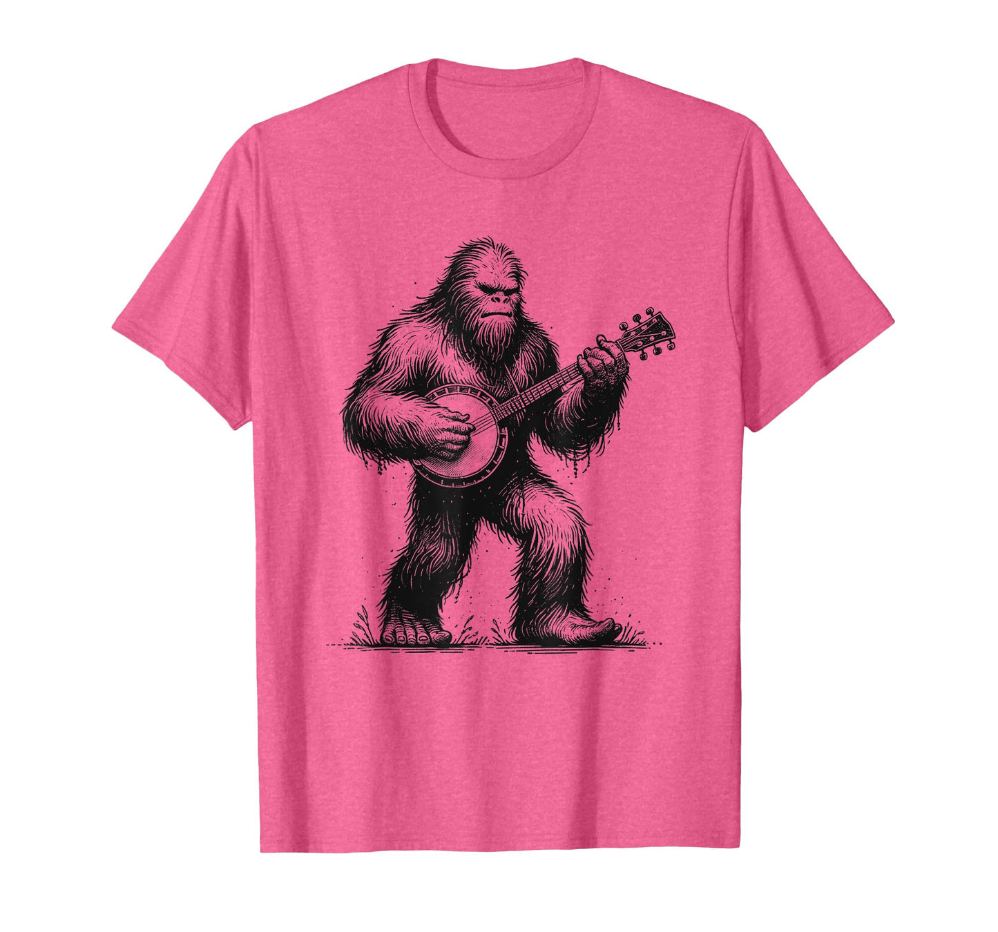Bigfoot Sasquatch Playing Banjo Banjoist Banjo Player T-Shirt