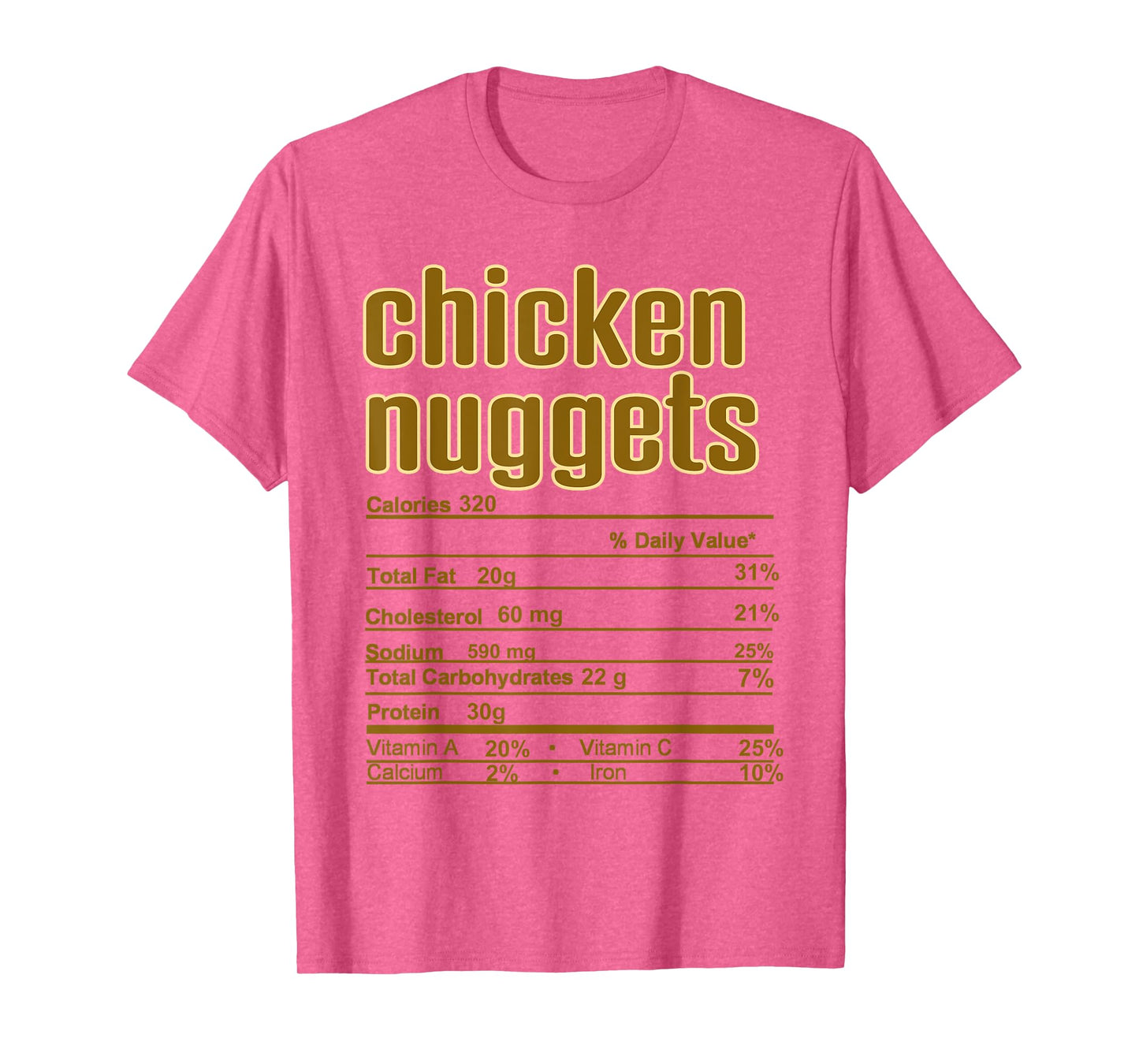 Thanksgiving Christmas Chicken Nuggets Nutrition Fact T-Shirt