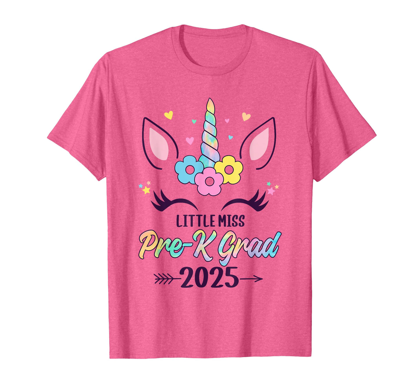 Little Miss Pre-K Grad 2025 Preschool Graduation Girls Kids T-Shirt