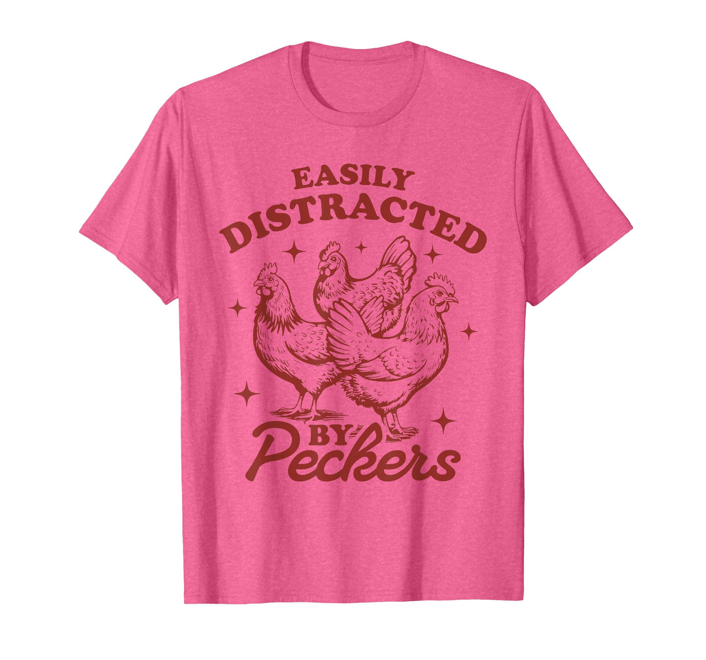 Easily Distracted By Peckers Farmhouse Chicken Vintage T-Shirt