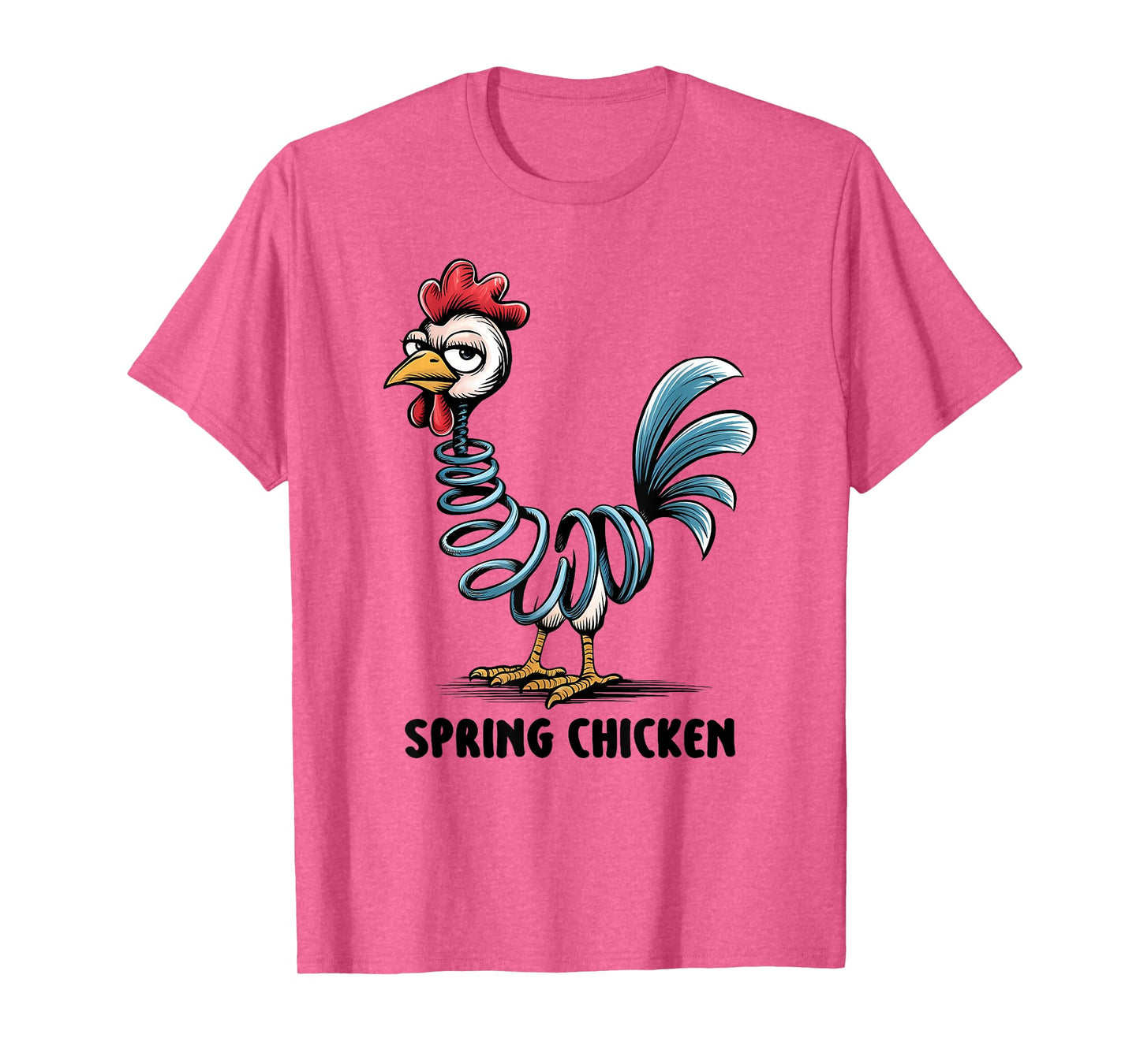 Spring Chicken Chicken On Pogo Stick Funny Chicken T-Shirt