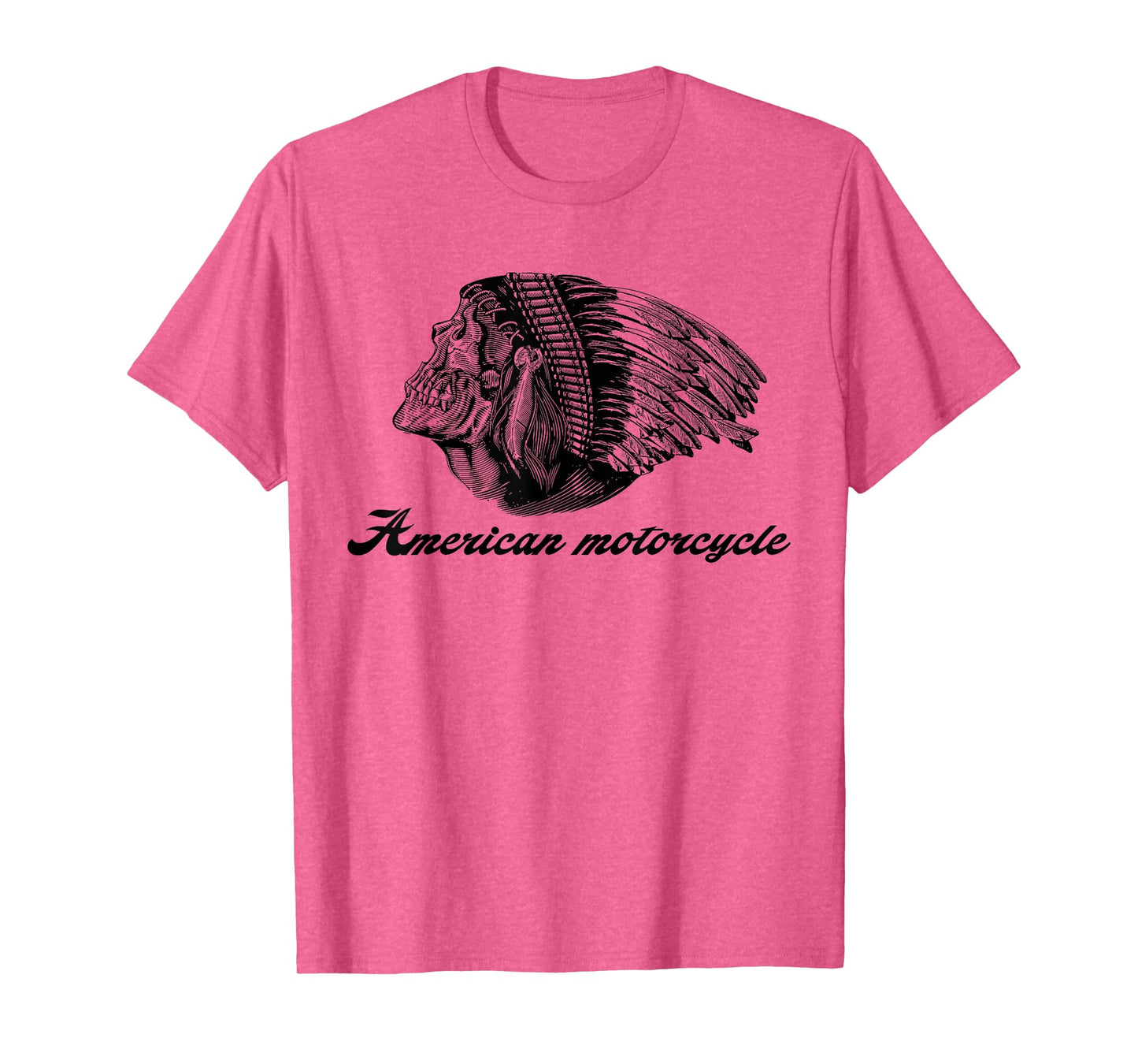 American Motorcycle Skull Native Indian Eagle Chief Vintage T-Shirt