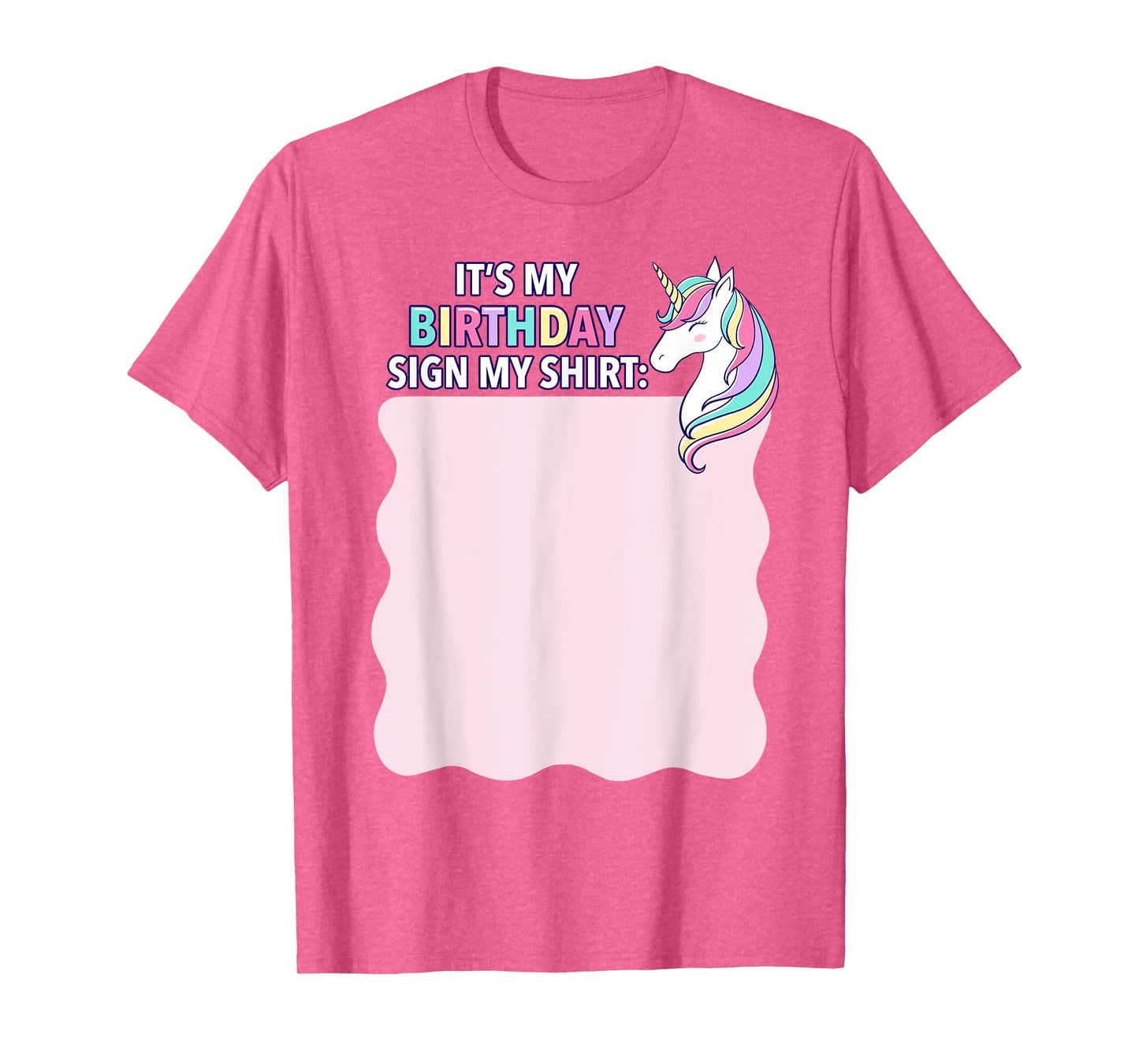 It's My Birthday Sign My Shirt Pink Unicorn Girl Toddler T-Shirt