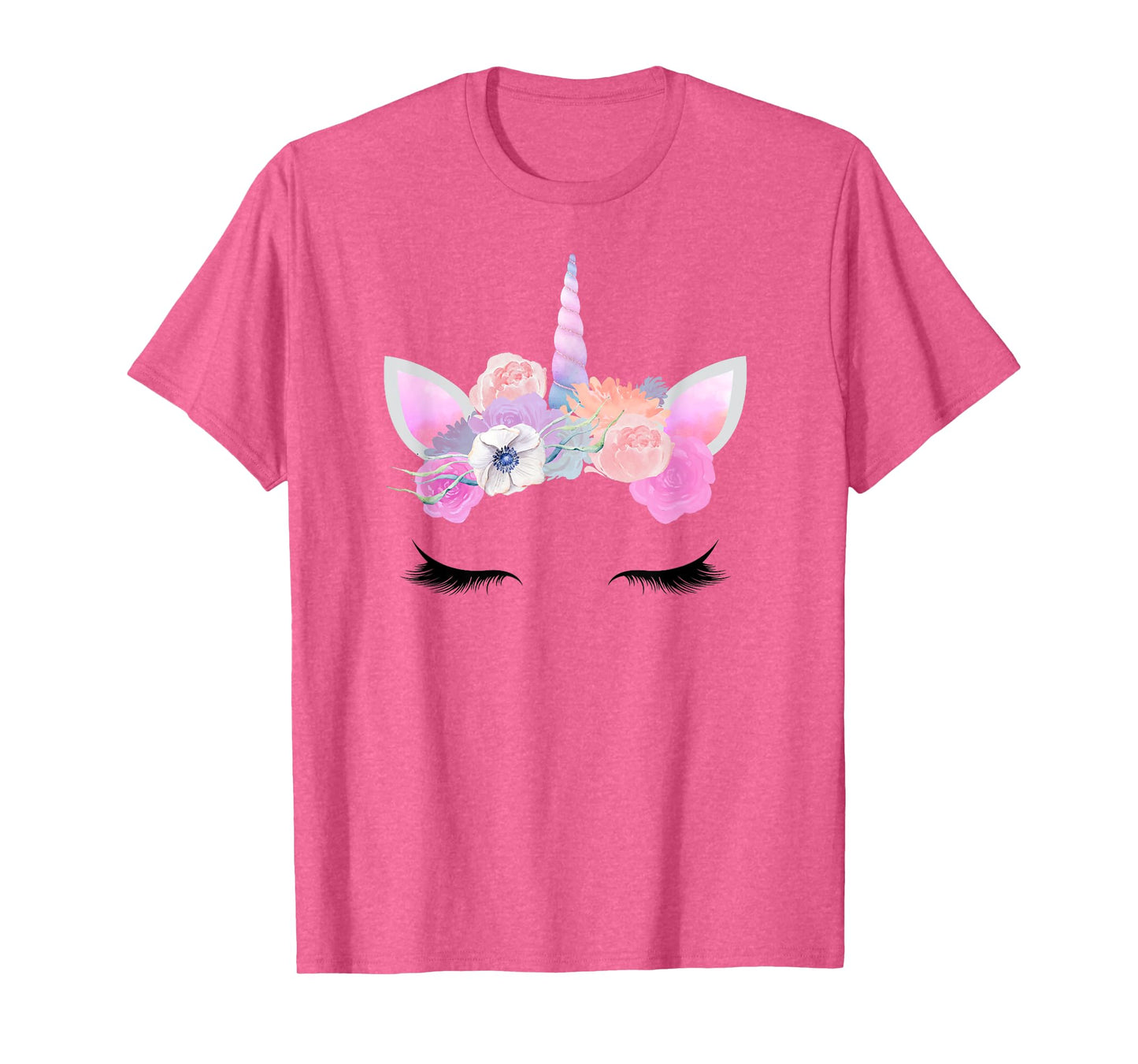 Pink Unicorn Halloween Costume Face Unicorn Birthday Party T-Shirt