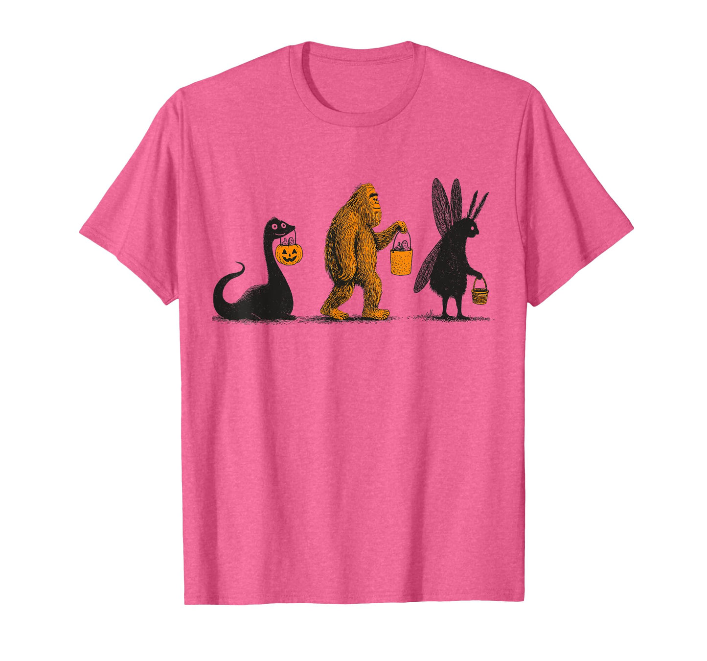 Cryptids Halloween Bigfoot Mothman Loch Ness Monster T-Shirt