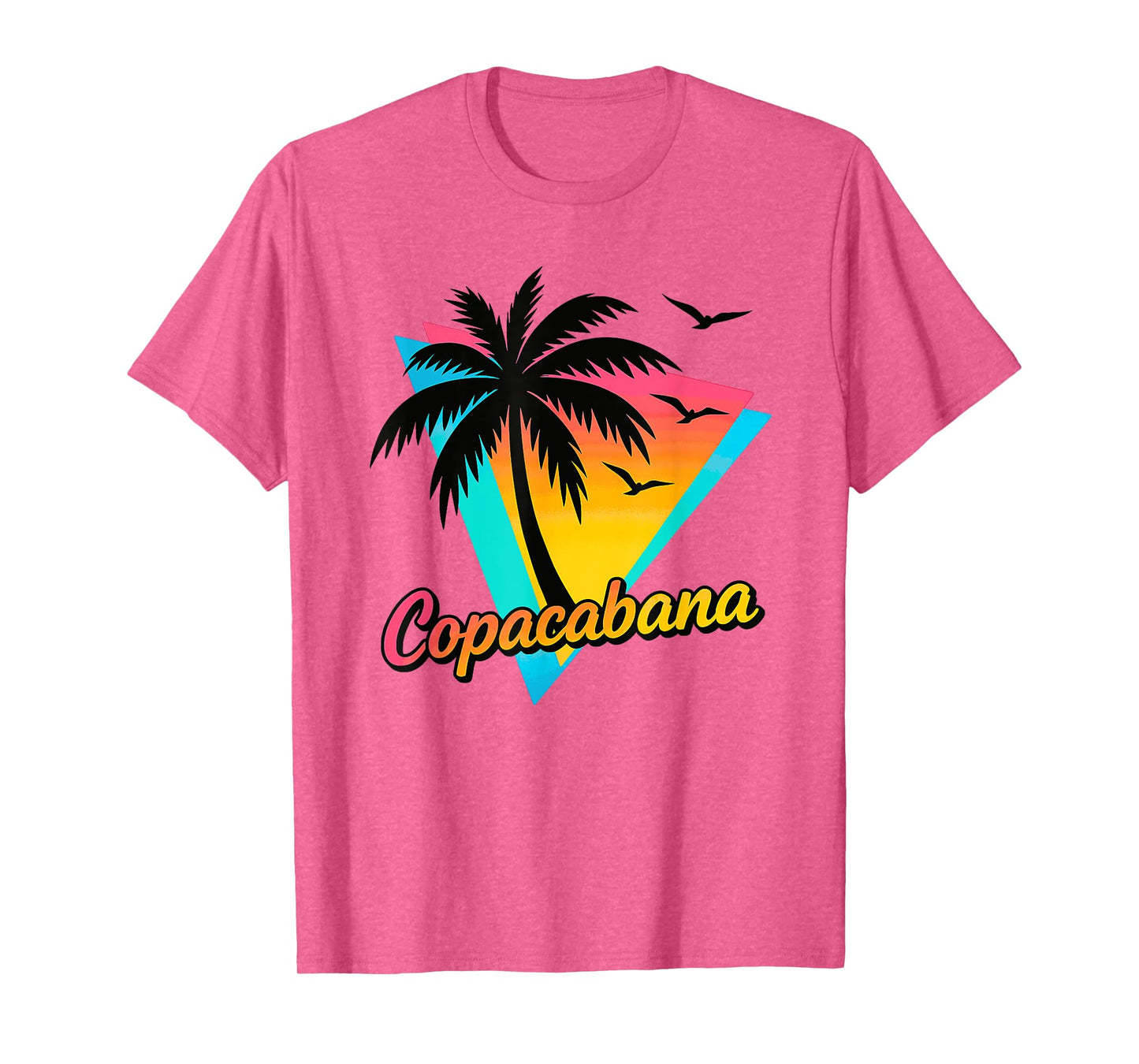 Copacabana Tropical Summer Retro Beach Palm Tree Sunset T-Shirt