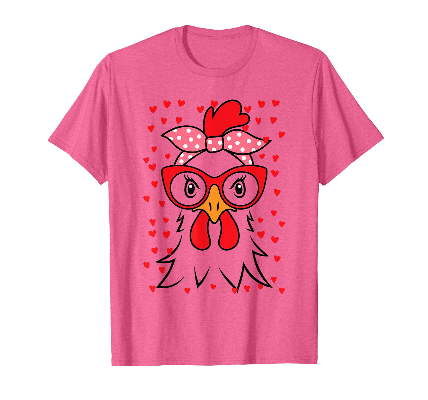 Cute Women Girl Chicken With Bandana Headband and Glasses T-Shirt