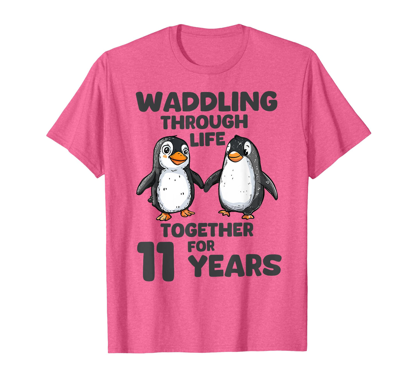 Waddling Through Life Together 11 Years Wedding Anniversary T-Shirt