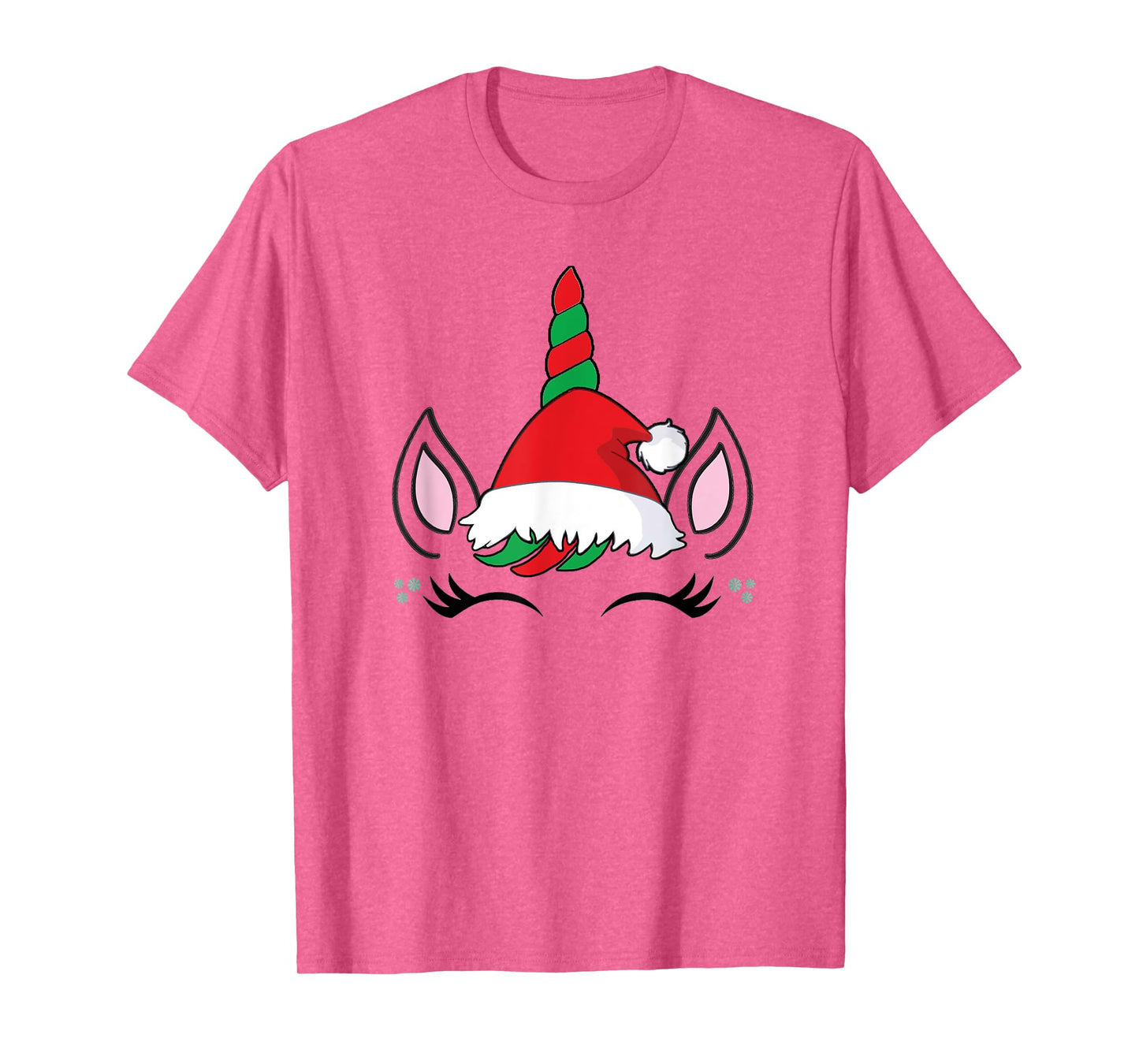 Unicorn Christmas Shirt for Girls Unicorn Santa Face Girls T-Shirt