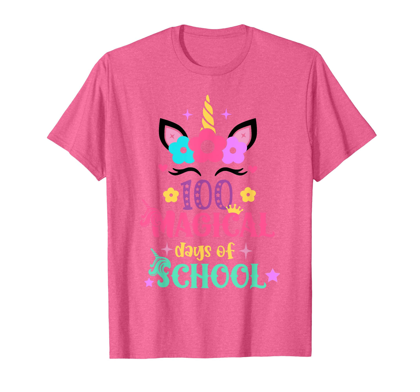 100th Day of School Unicorn 100 Magical Days Women Girls T-Shirt