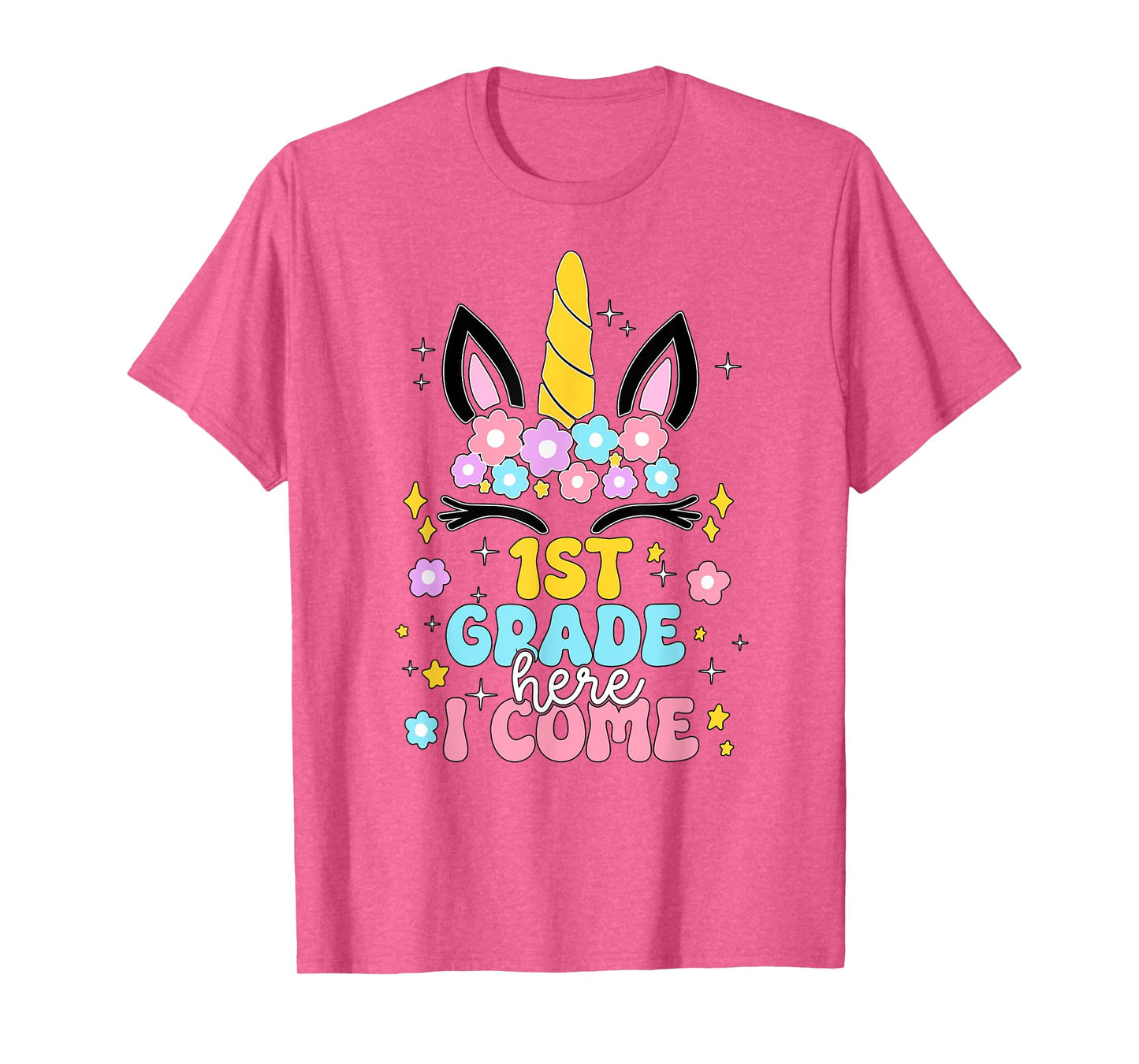First Grade Here I Come Unicorn Girls Kids Back To School T-Shirt