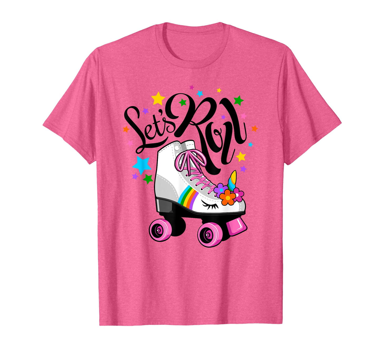 Let's Roll Unicorn. Roller Skate fun party girl's T-Shirt