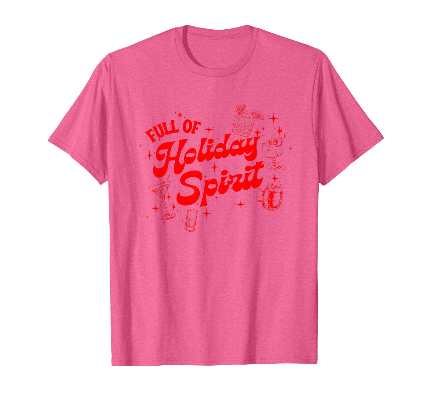 Funny Xmas Cocktail Vintage Full Of Holiday Spirit Gifts T-Shirt