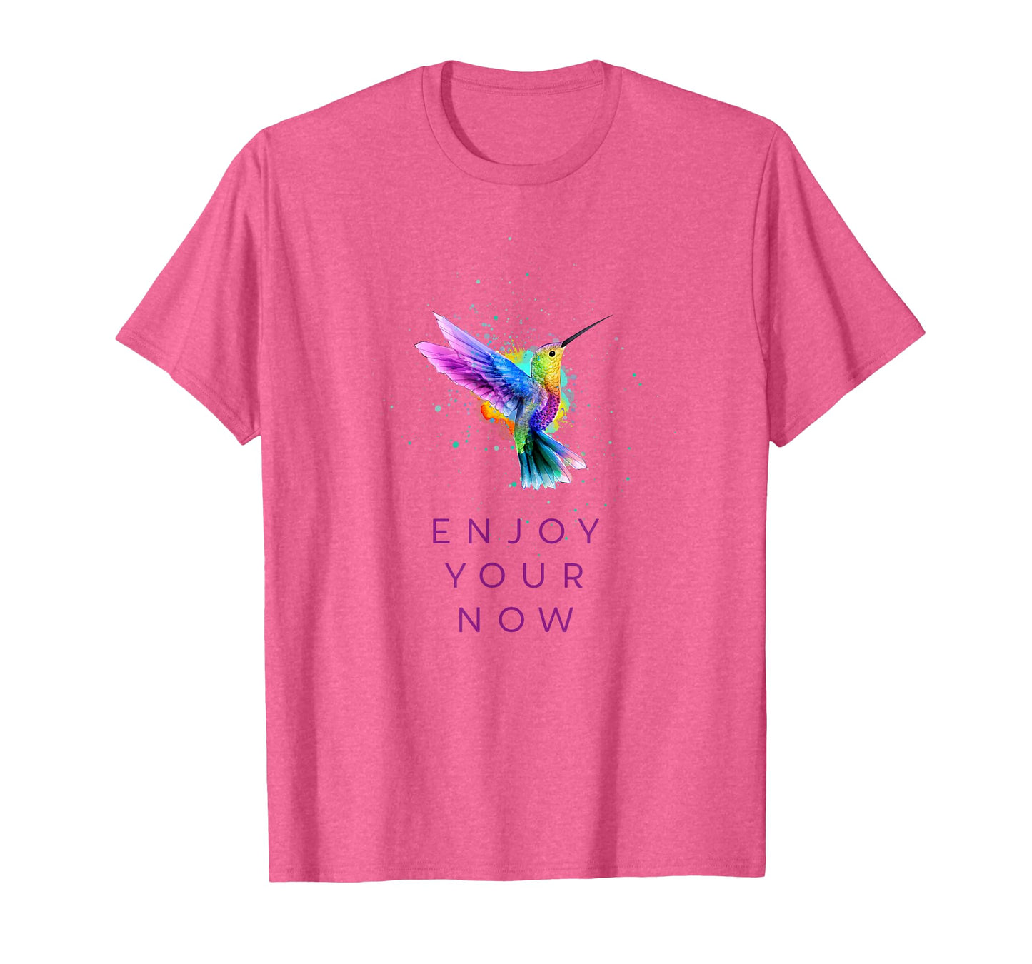 Cute Inspirational Watercolor Hummingbird - Enjoy Your Now T-Shirt