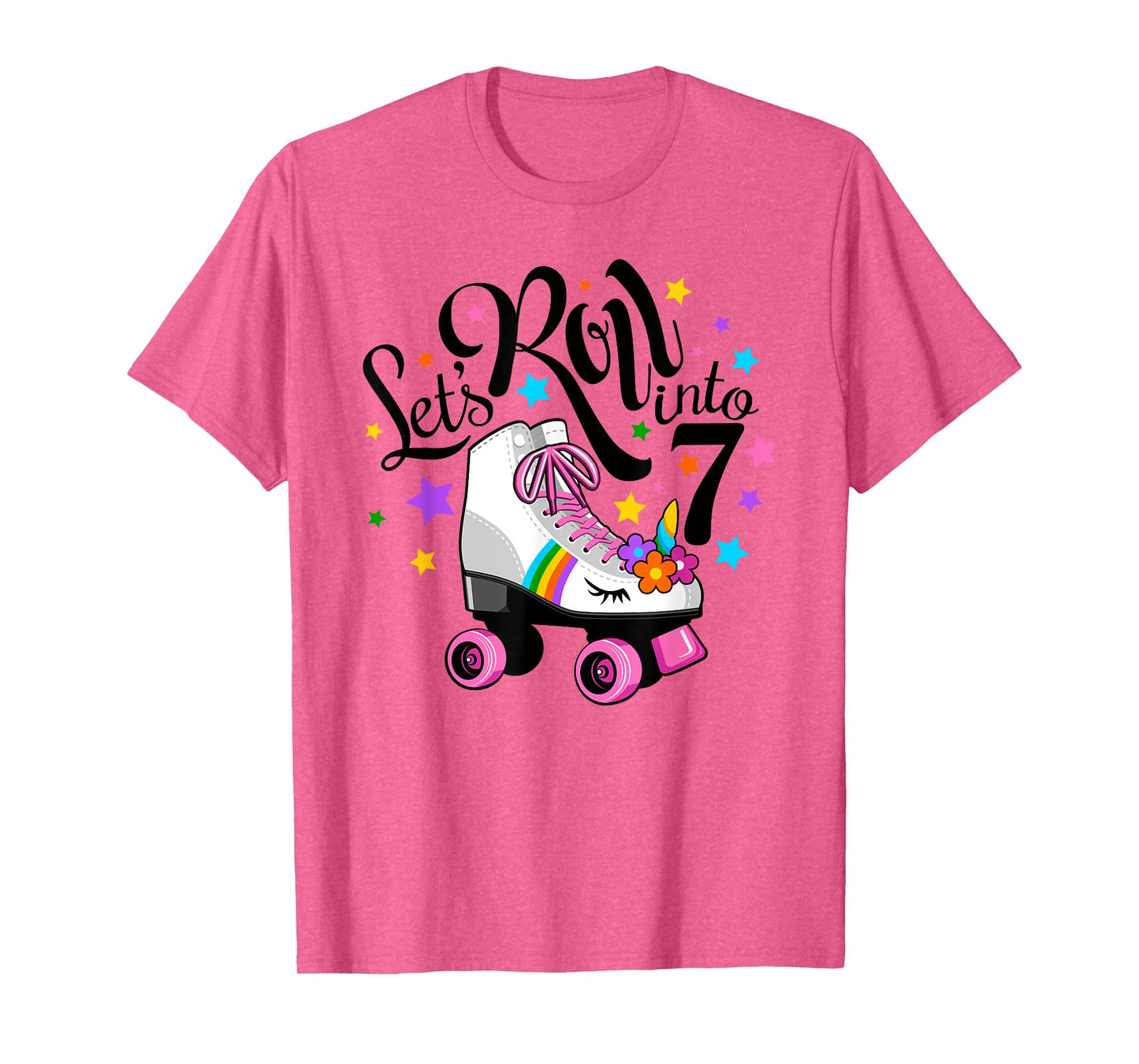 Lets roll into 7 Birthday. Unicorn, Roller skate T-Shirt