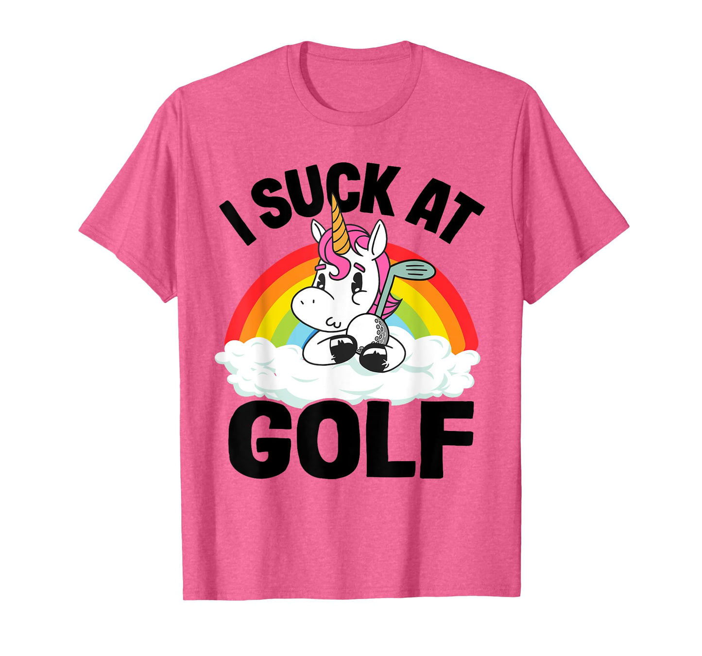 I Suck At Golf Funny Golf Loser Unicorn Sarcastic Golfing T-Shirt