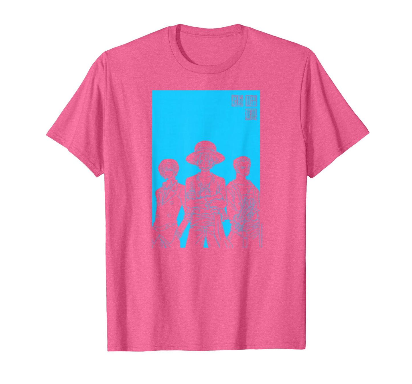One Piece Anime Character Silhouettes Luffy, Sanji, and Zoro T-Shirt