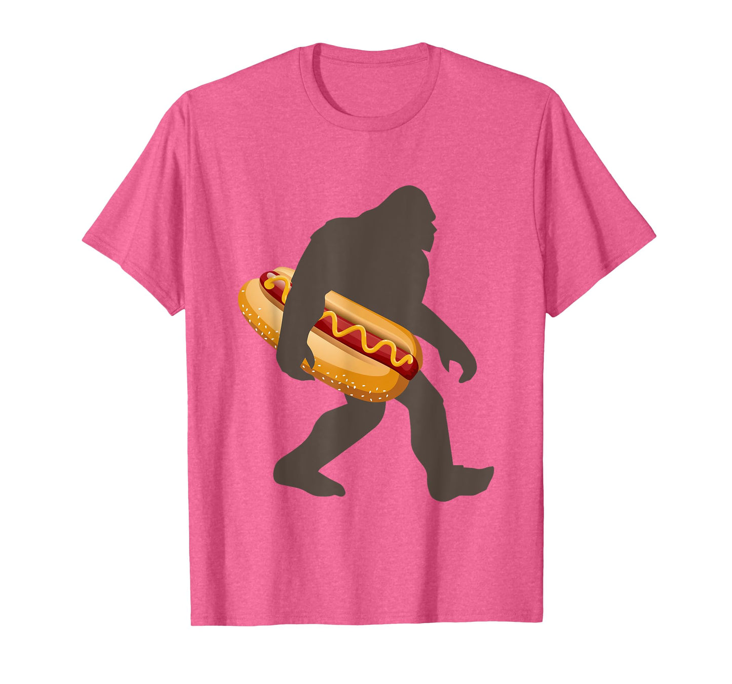 Bigfoot Carrying Hot Dog, Funny Sasquatch Gift T-Shirt