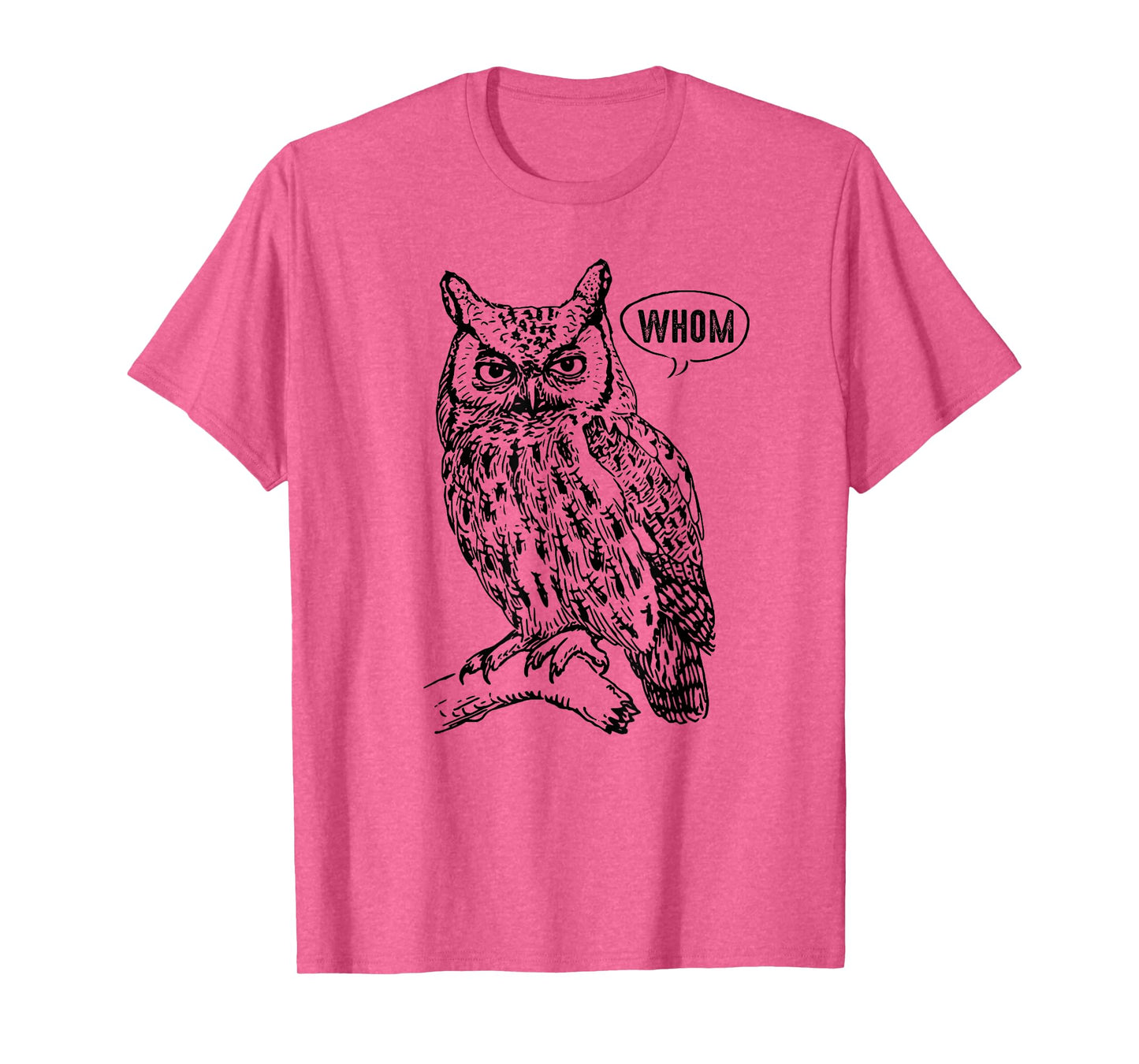 Funny English Teacher Grammar Gift Who Whom Owl Cute Bird T-Shirt for Men Women Kids