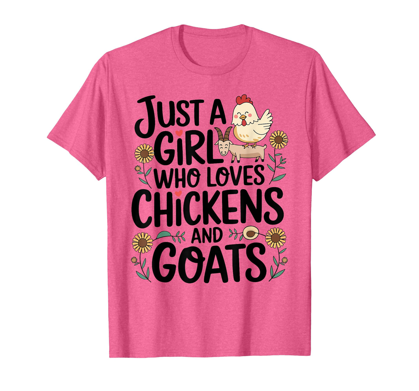 Just A Girl Who Loves Chicken And Goats Farming Farmer Women T-Shirt